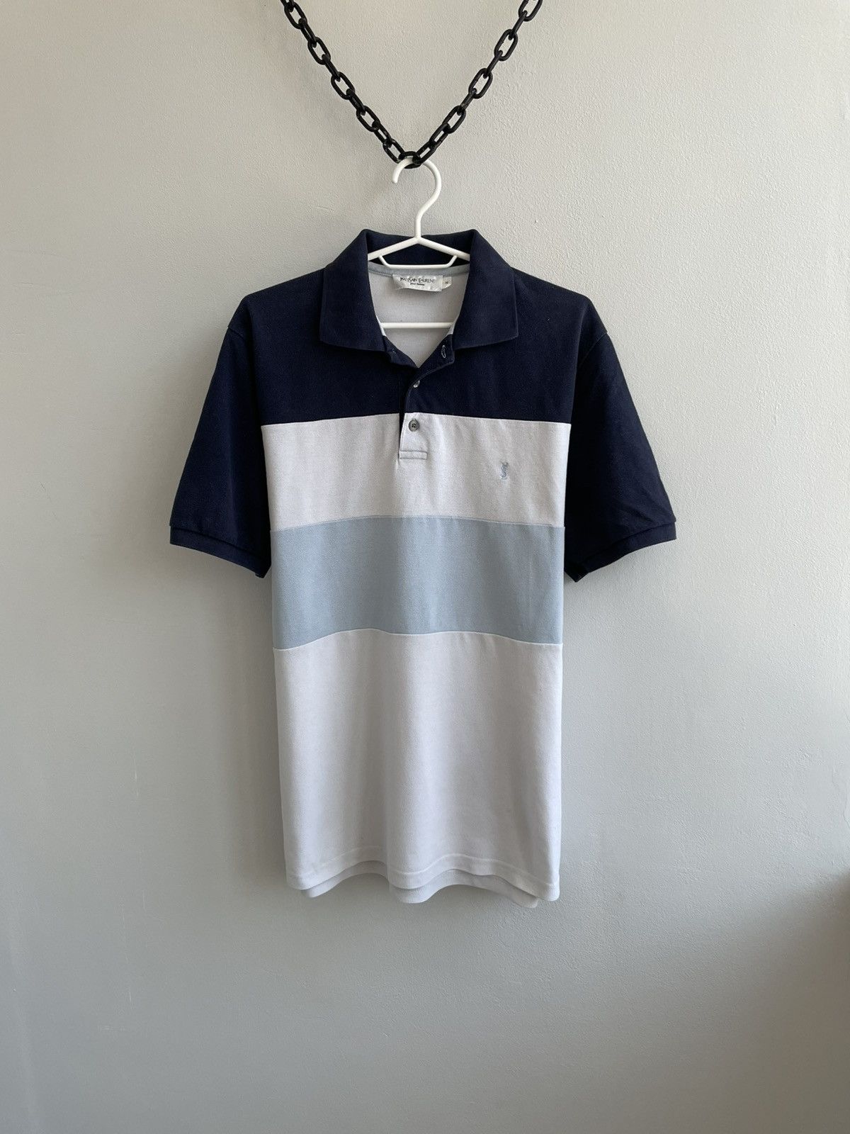 Yves Saint Laurent Yves Saint Laurent YSL Stripped Polo Shirt T Shirt Tee Size US M / EU 48-50 / 2 - 1 Thumbnail