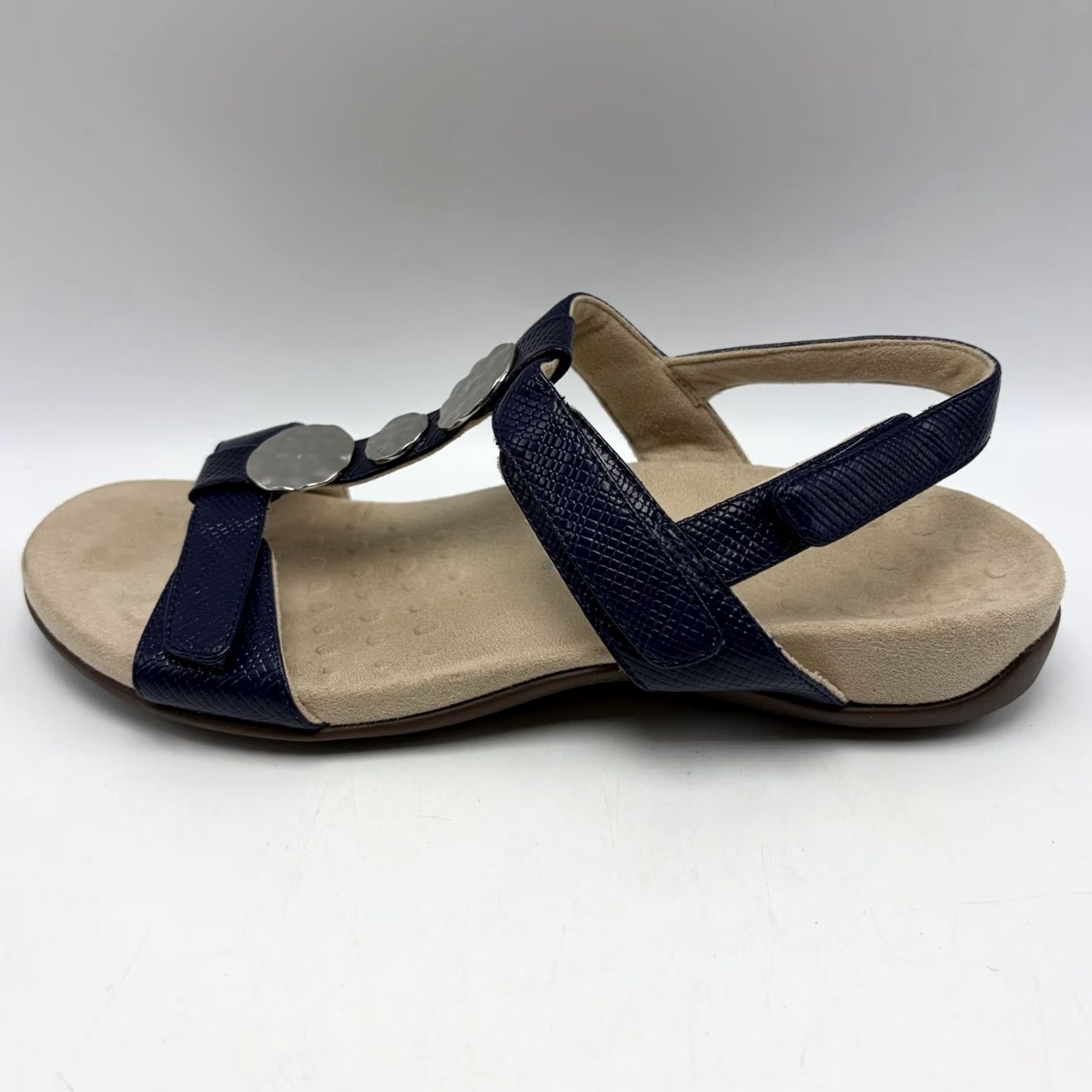 Vionic Vionic Sandals 9.5 Farra Navy Blue Leather Slingback Women's Size US 10 / IT 40 - 3 Thumbnail