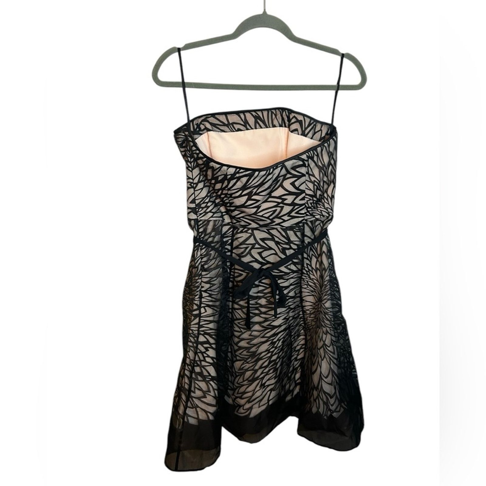 White House Black Market WHBM Strapless Floral Overlay Y2K Dress Size M / US 6-8 / IT 42-44 - 2 Thumbnail