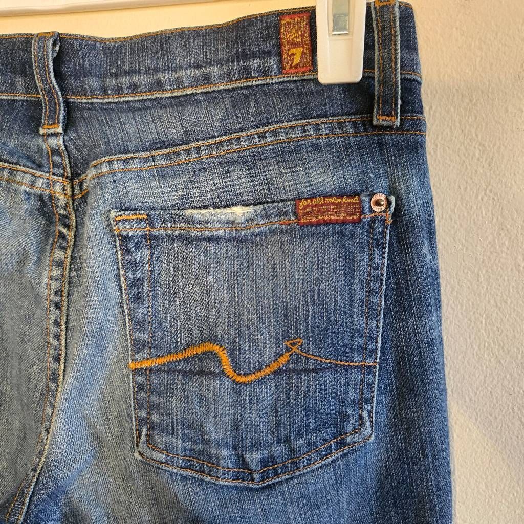 7 For All Mankind 7 For All Mankind Long Legs Bootcut Jeans Sz 28 Dark Wash St Size 28" / US 6 / IT 42 - 7 Thumbnail