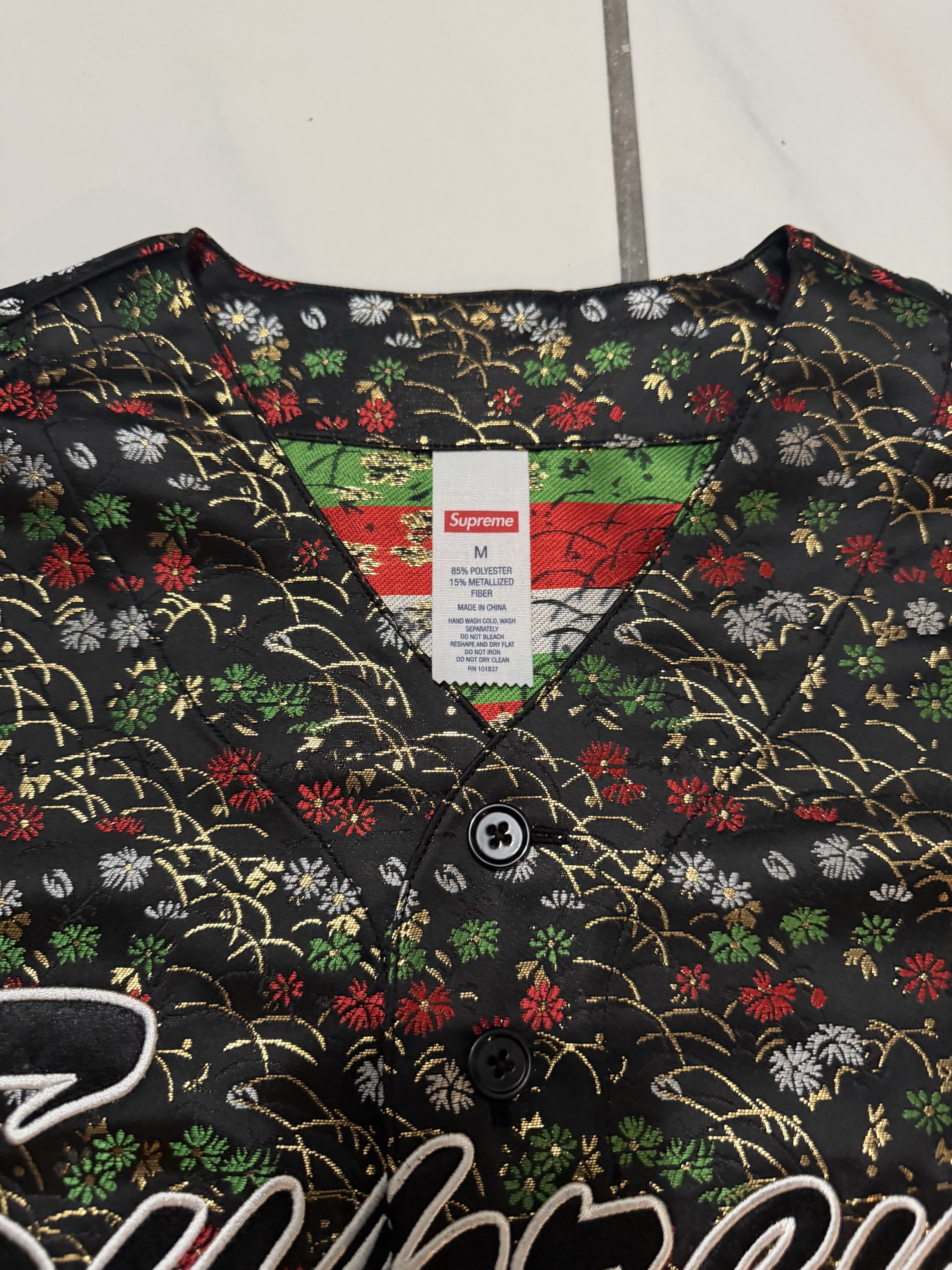 Supreme Floral Jacquard Baseball Jersey Size US M / EU 48-50 / 2 - 8 Thumbnail