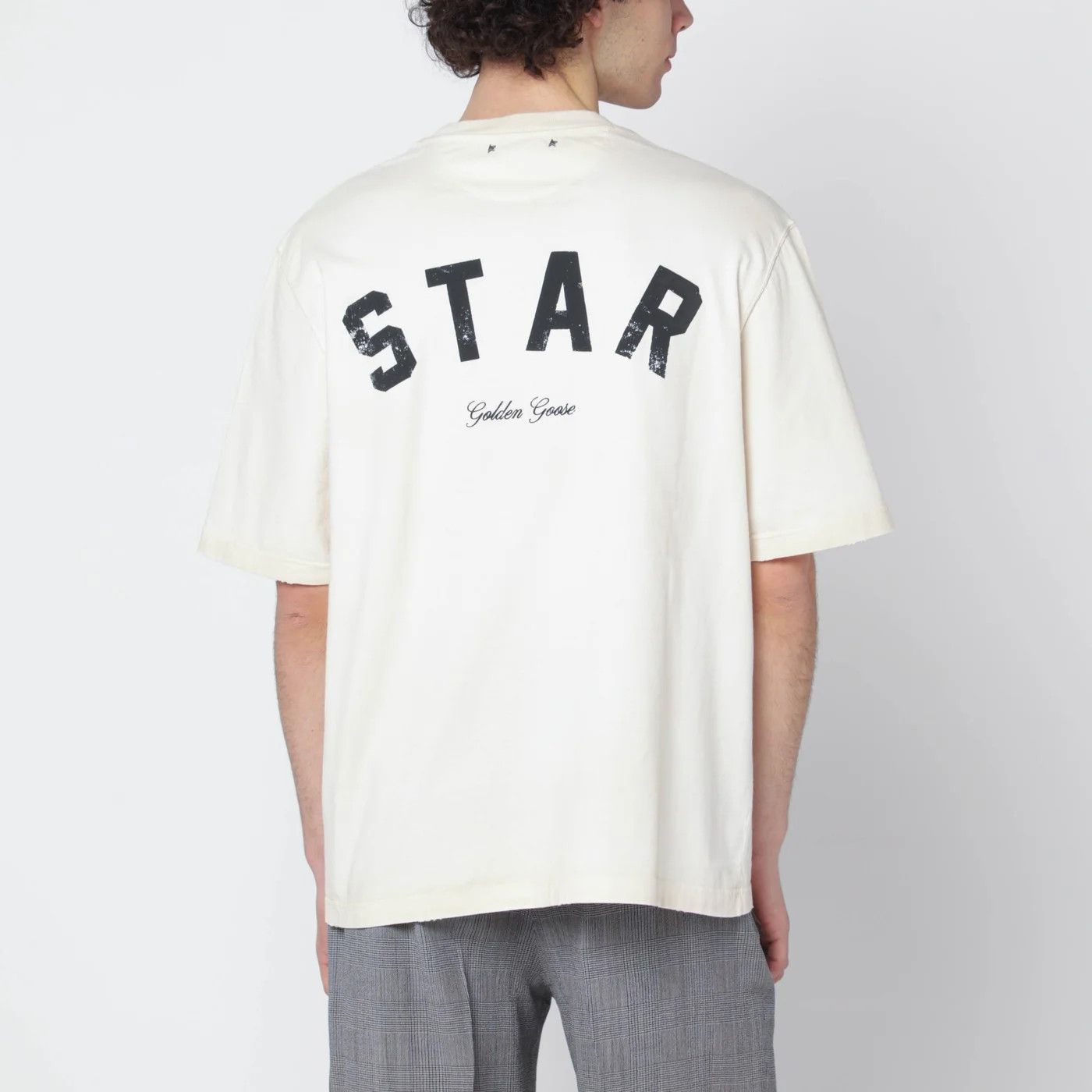 Golden Goose o1d2blof0426 Cotton Star Short Sleeve T-Shirt in White Size US L / EU 52-54 / 3 - 3 Thumbnail