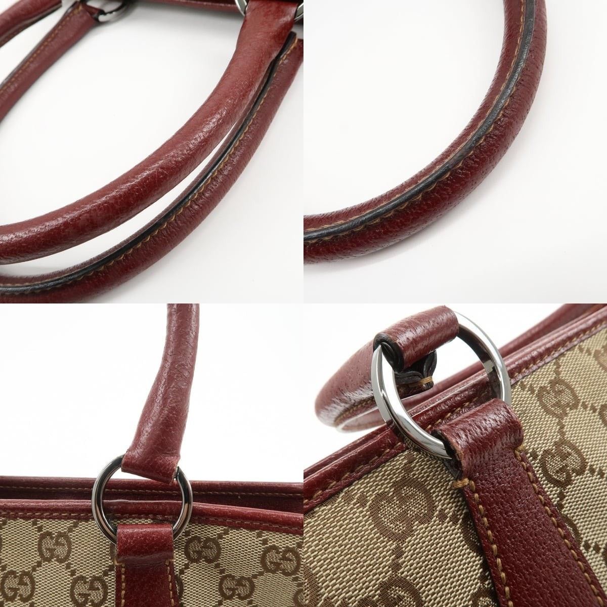 Gucci Gucci GG Monogram Canvas & Leather Tote Beige Size ONE SIZE - 4 Thumbnail