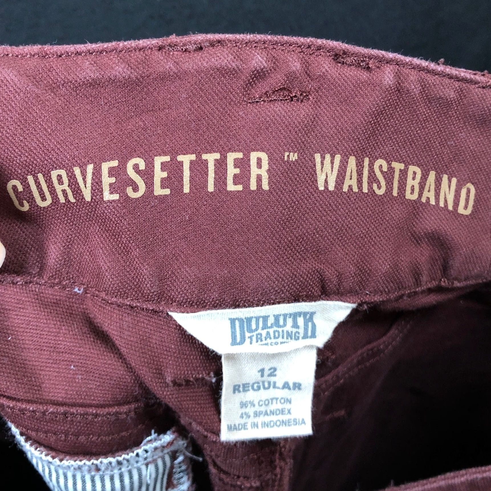Vintage Duluth Womens Jeans Maroon Purple High Rise Curvesetter Waistband Stretch 12 Size 24" / US 00 / IT 34 - 5 Thumbnail