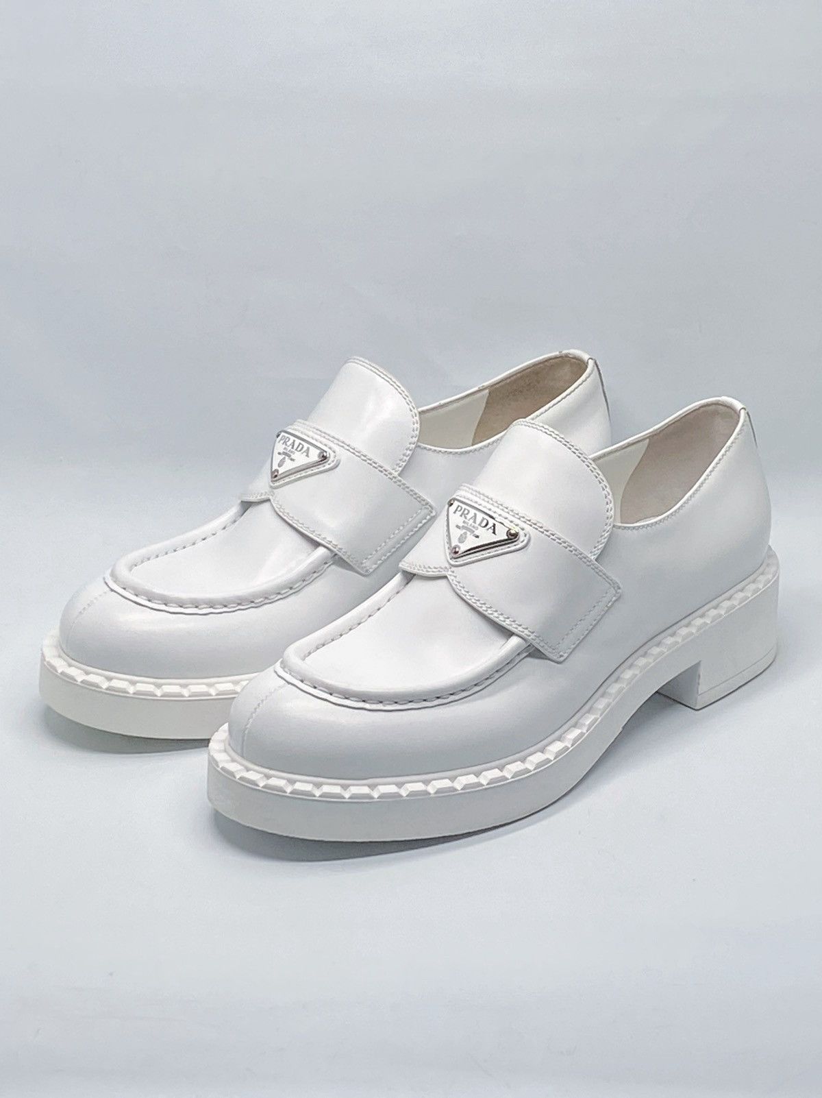 Prada Prada Spazzolato Logo Platform Leather Loafers size 39 Size US 9 / IT 39 - 5 Thumbnail