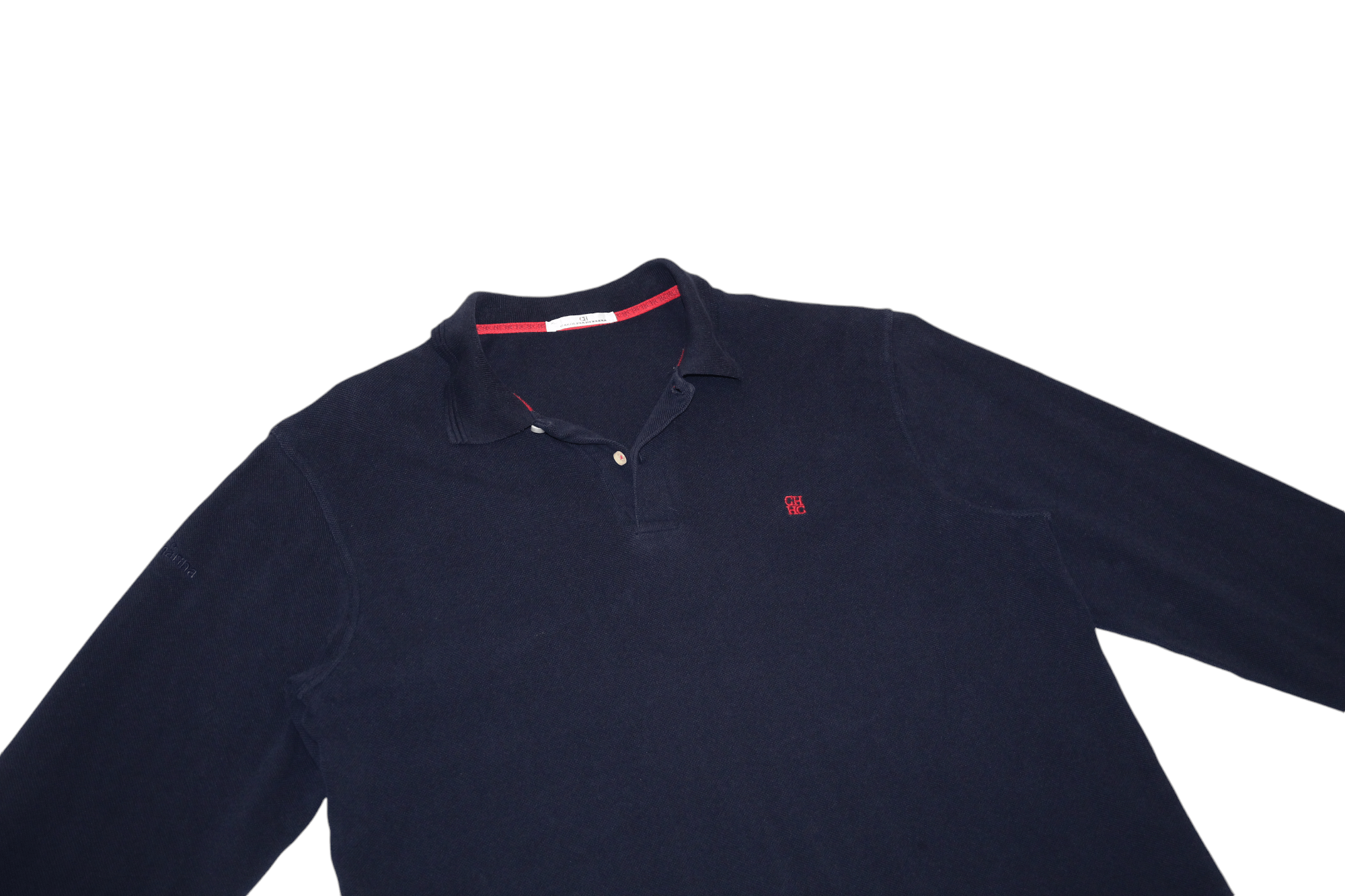Carolina Herrera Carolina Herrera Box Logo Embroidery L/S Polo Shirt Size US XXL / EU 58 / 5 - 2 Thumbnail