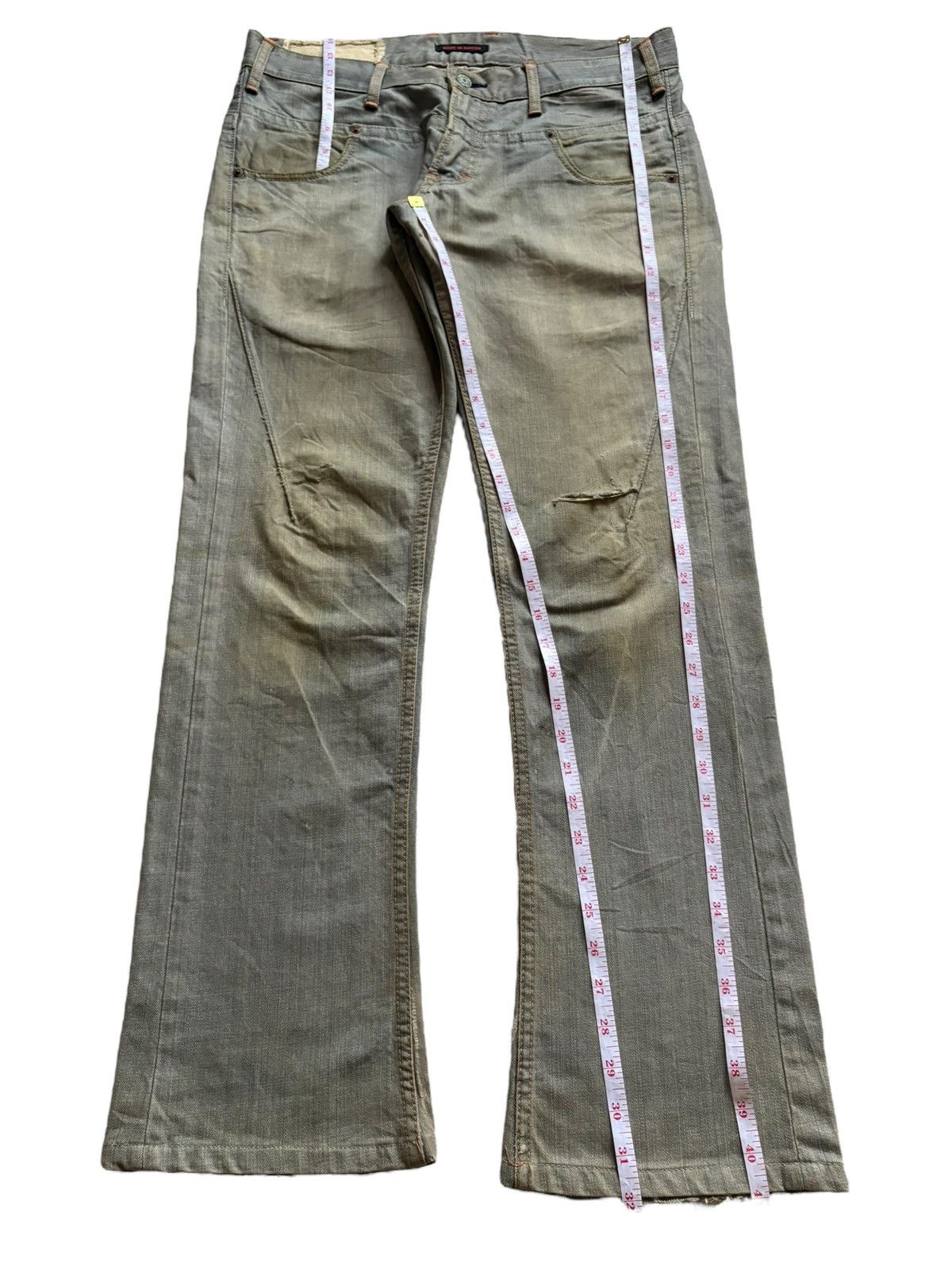 Japanese Brand Vintage Japanese Brand Mud Wash Distressed Flare Jeans Size US 34 / EU 50 - 13 Thumbnail