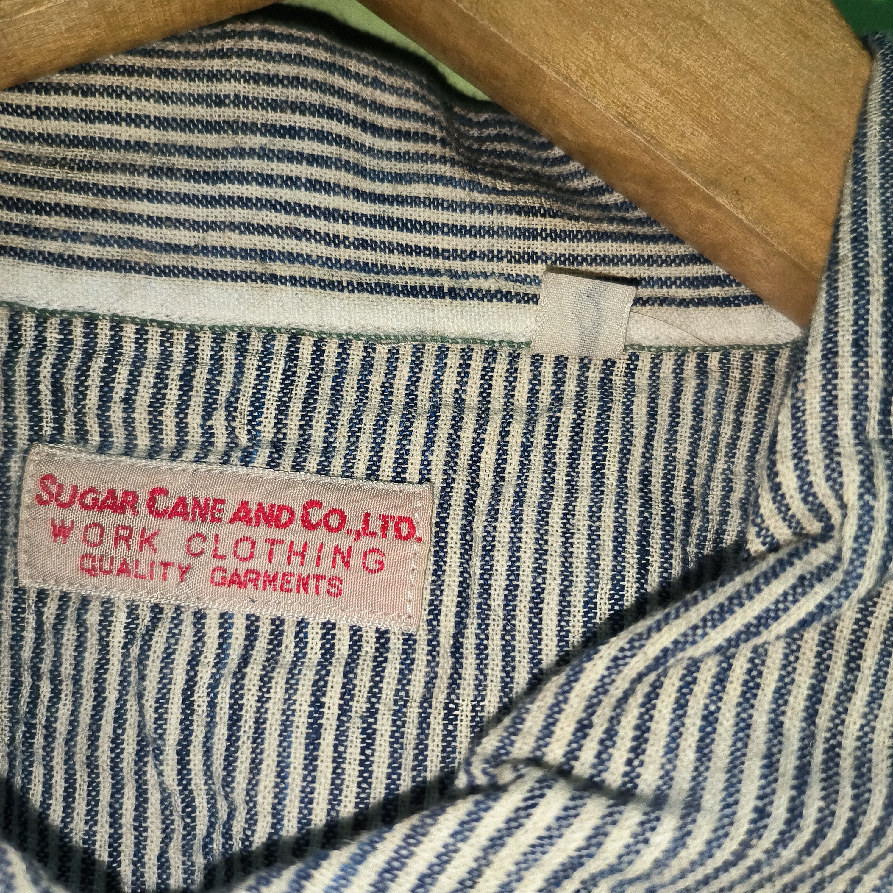Japanese Brand × Sugar Cane Sugar Cane Hickory Stripe Chambray Overshirt Size US L / EU 52-54 / 3 - 5 Thumbnail