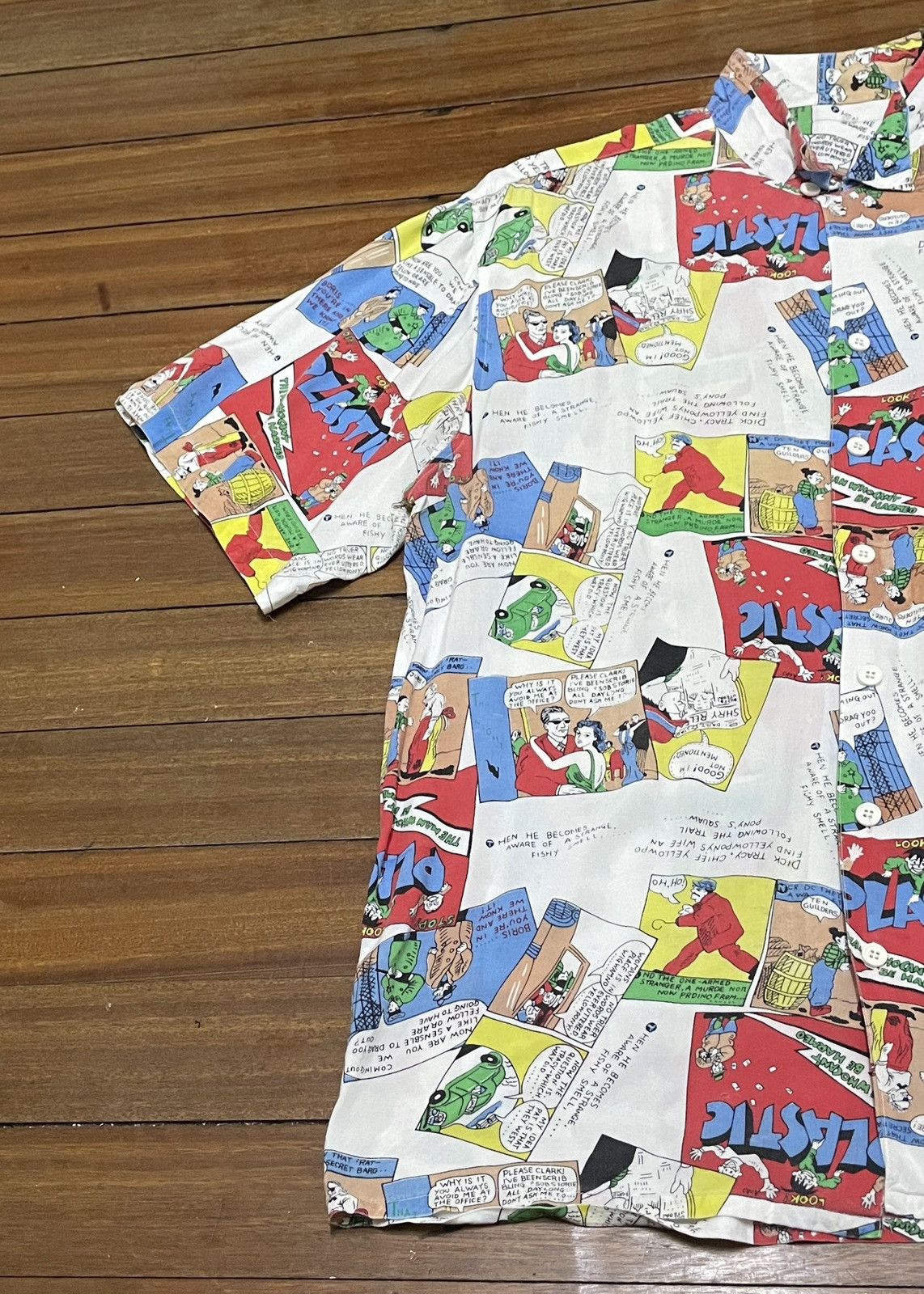 Vintage Very Rare Vintage Movie Cartoon The Plastic Man Shirt 1980s Size US L / EU 52-54 / 3 - 5 Thumbnail