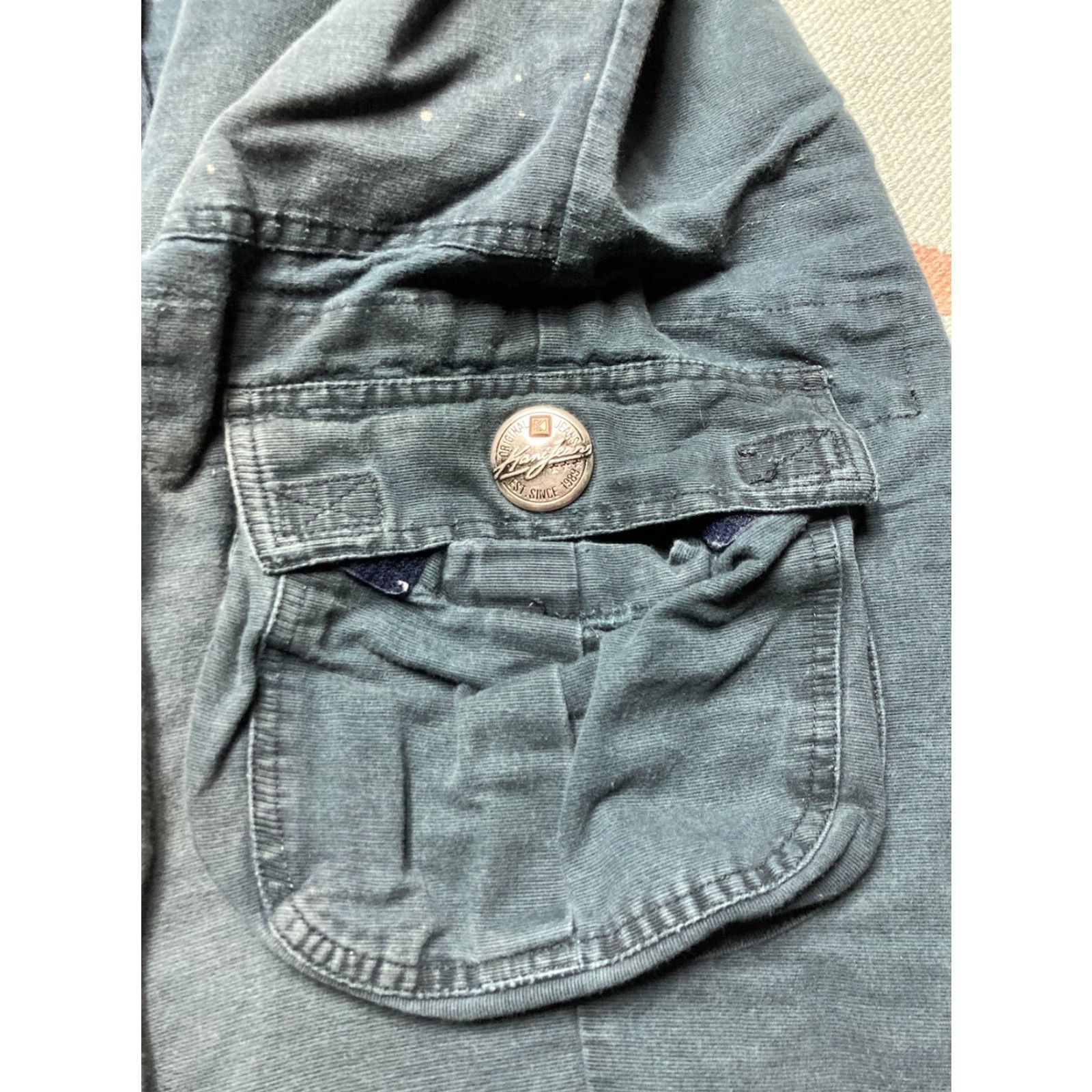 Karl Kani VINTAGE Karl Kani Cargo Jeans Shorts Jorts Men 60 Blue 60 Inseam 13” Outseam 28.5” Wide Leg 17.5” 60” Waist Drawstrings 60s 2000s 90s Size US 44 / EU 60 - 4 Thumbnail