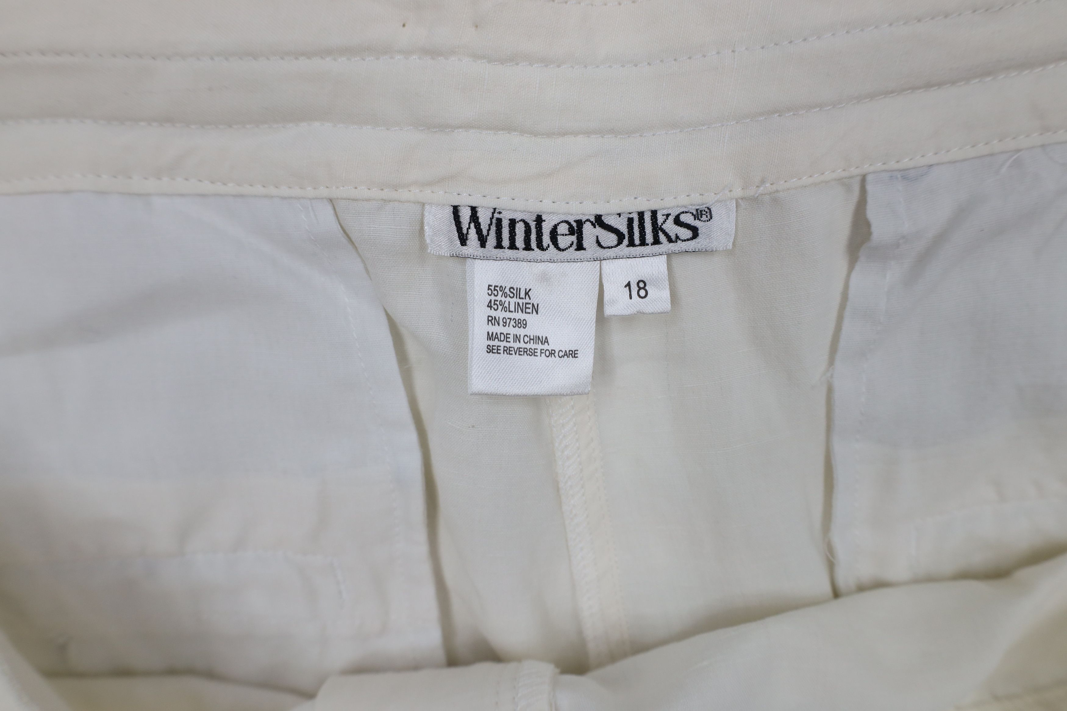 Vintage Vintage 90s Streetwear Silk Linen Wide Leg Harem Pants Cream Size 40" / US 18 - 6 Thumbnail