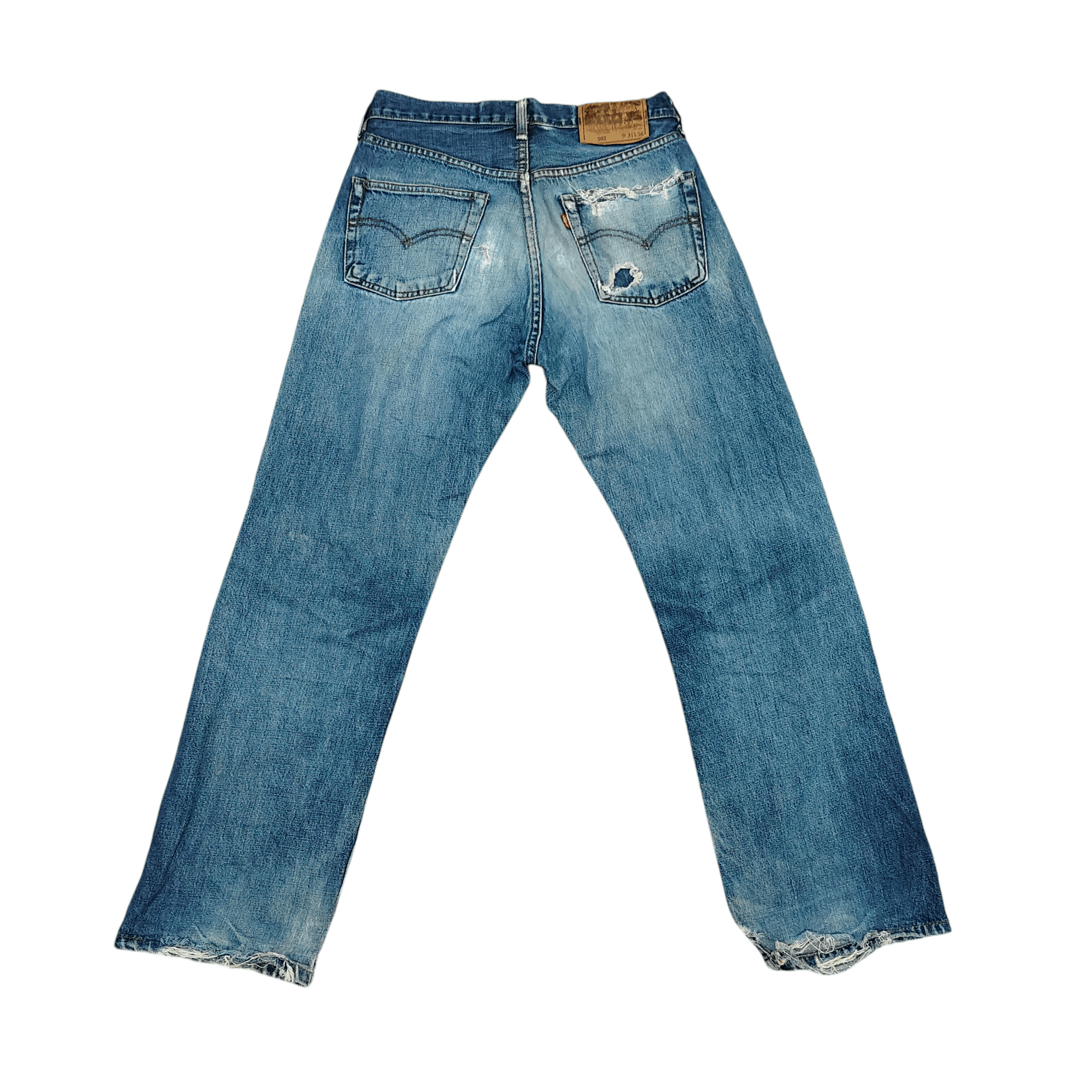 Levi's Vintage Levi's 502 Big E Selvedge Distressed Jean Size US 30 / EU 46 - 2 Thumbnail
