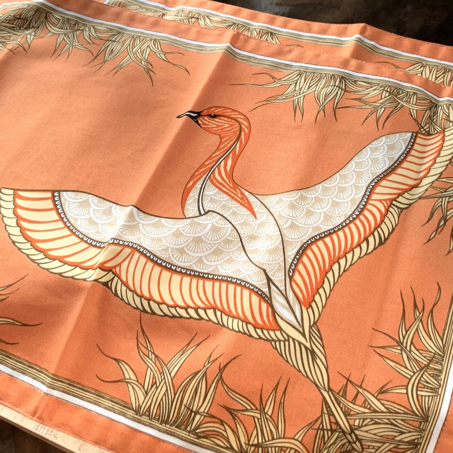 Hermes Hermès Set of 2 Bird Print Placemats & Brown Orange Napkins Size ONE SIZE - 6 Thumbnail