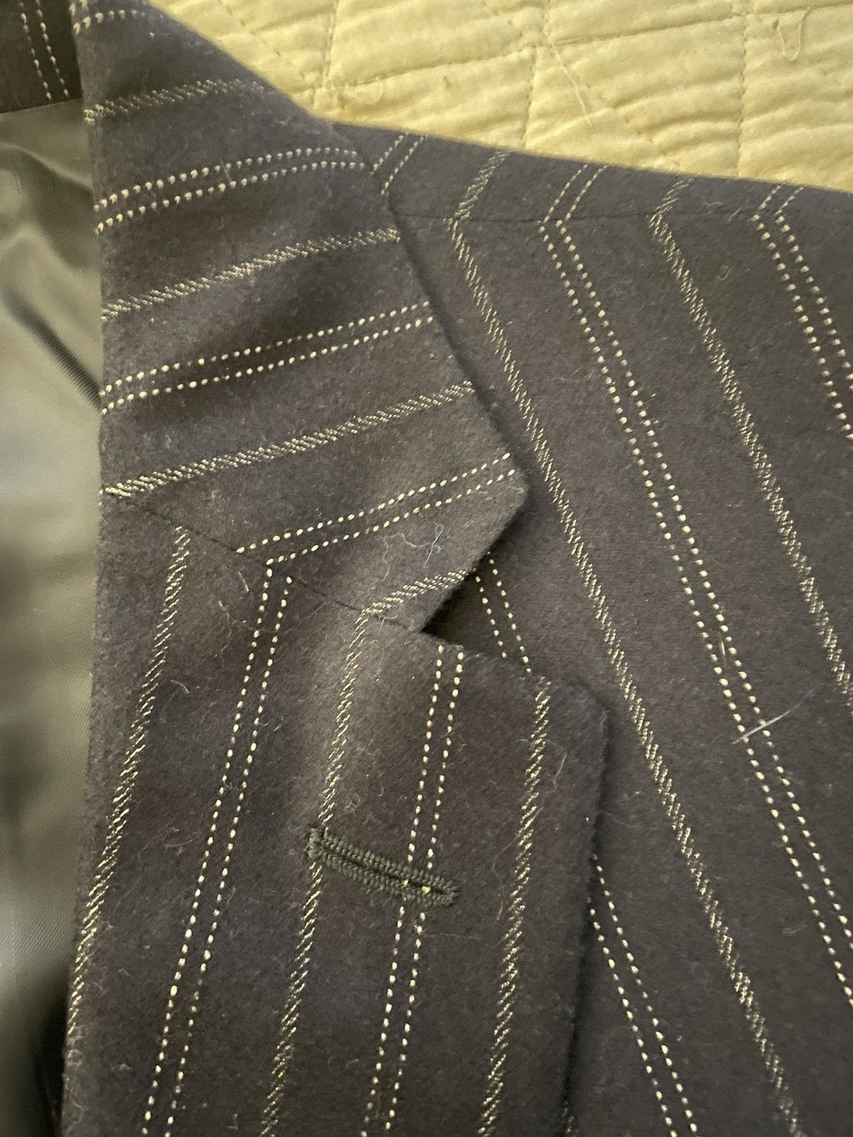 Polo Ralph Lauren × Vintage Virgin Wool and Cashmere Flannel Stripe Suit Size 46R - 5 Thumbnail