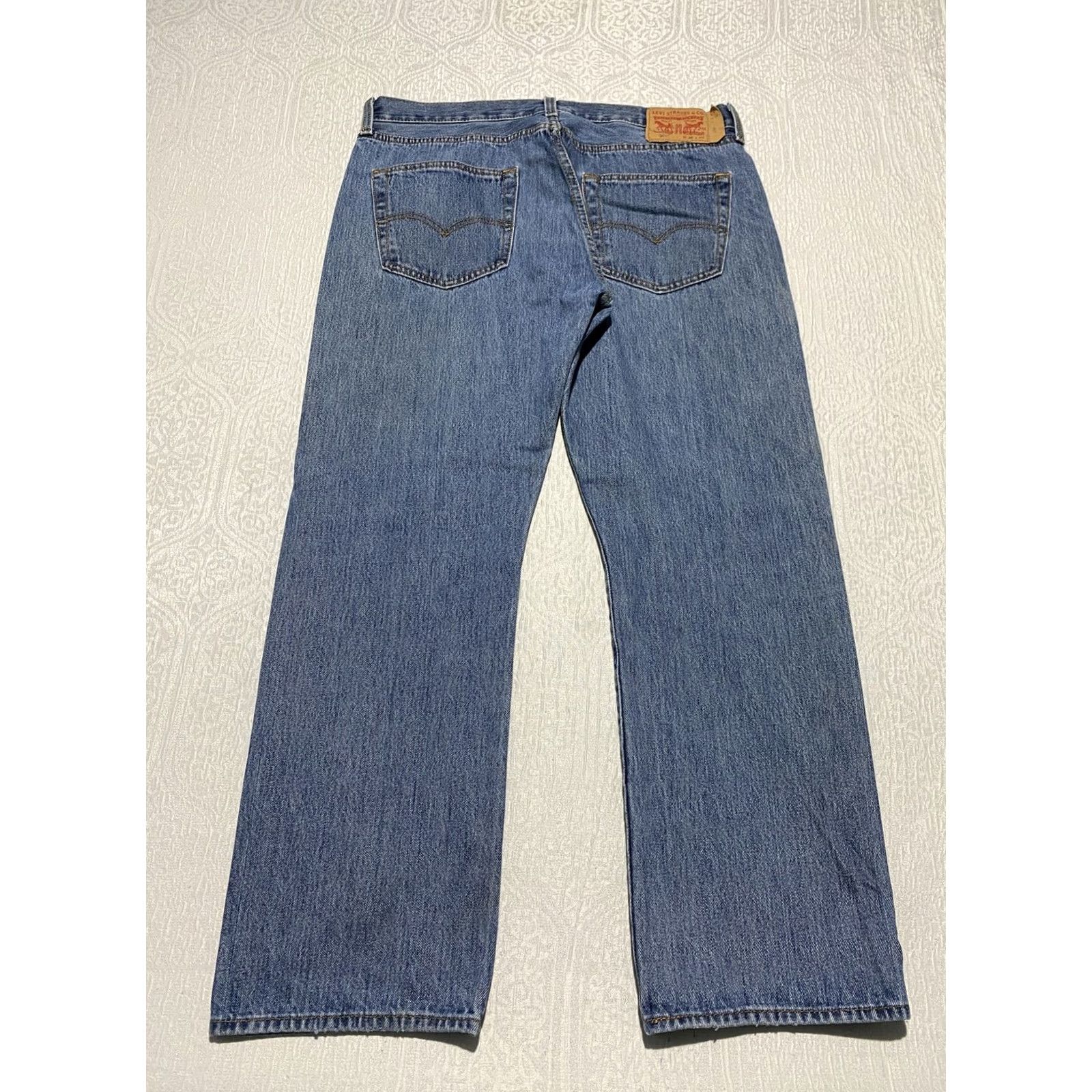 Levi's Levi's 501 Jeans Mens 36x29 Blue Denim Button Fly Straight Leg Classic Fit Size US 36 / EU 52 - 3 Thumbnail