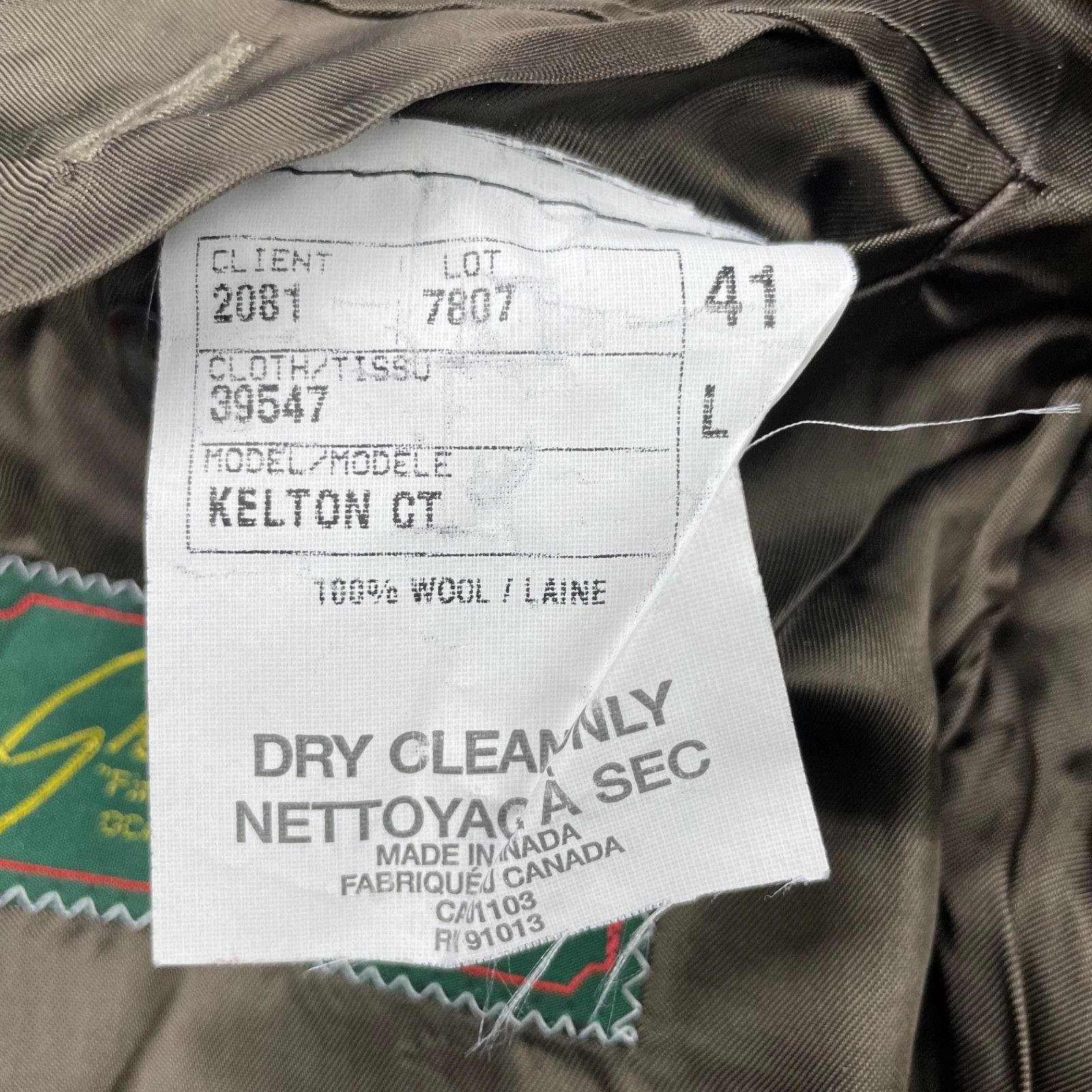 Jack Victor Jack Victor Men's Kelton 100% Wool 3-Button Suit Brown Strip Size 40L - 8 Thumbnail