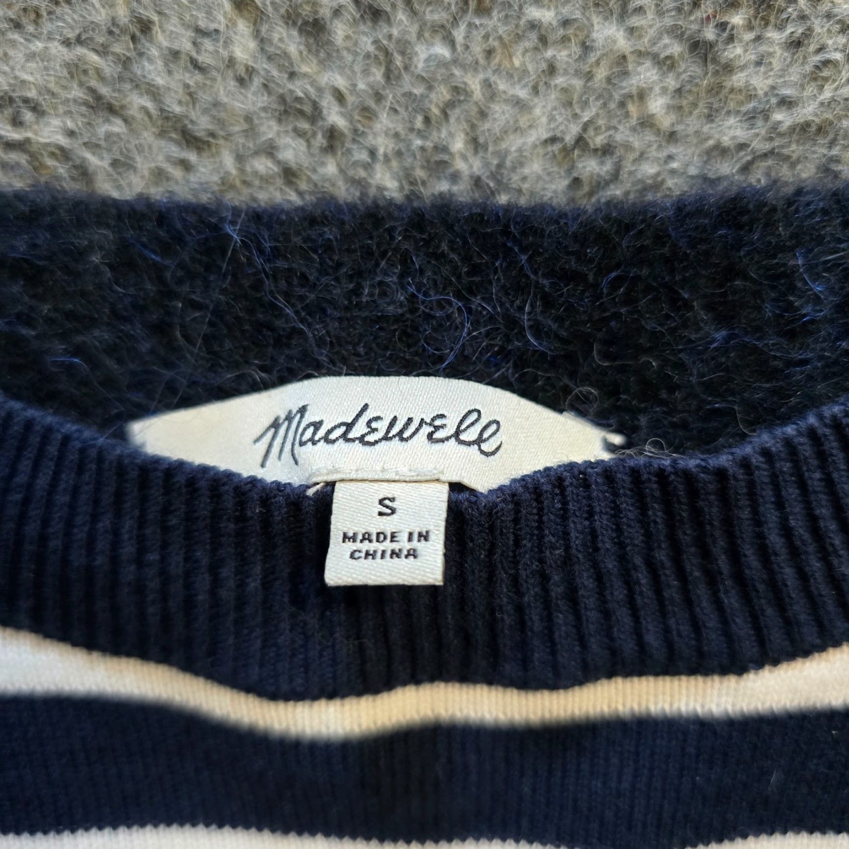 Madewell Madewell Sweater Women Size S Blue White Striped Mohair Back Casual Nautical Pullover Crew Neck Long Sleeve Knit Regular Size S / US 4 / IT 40 - 4 Thumbnail