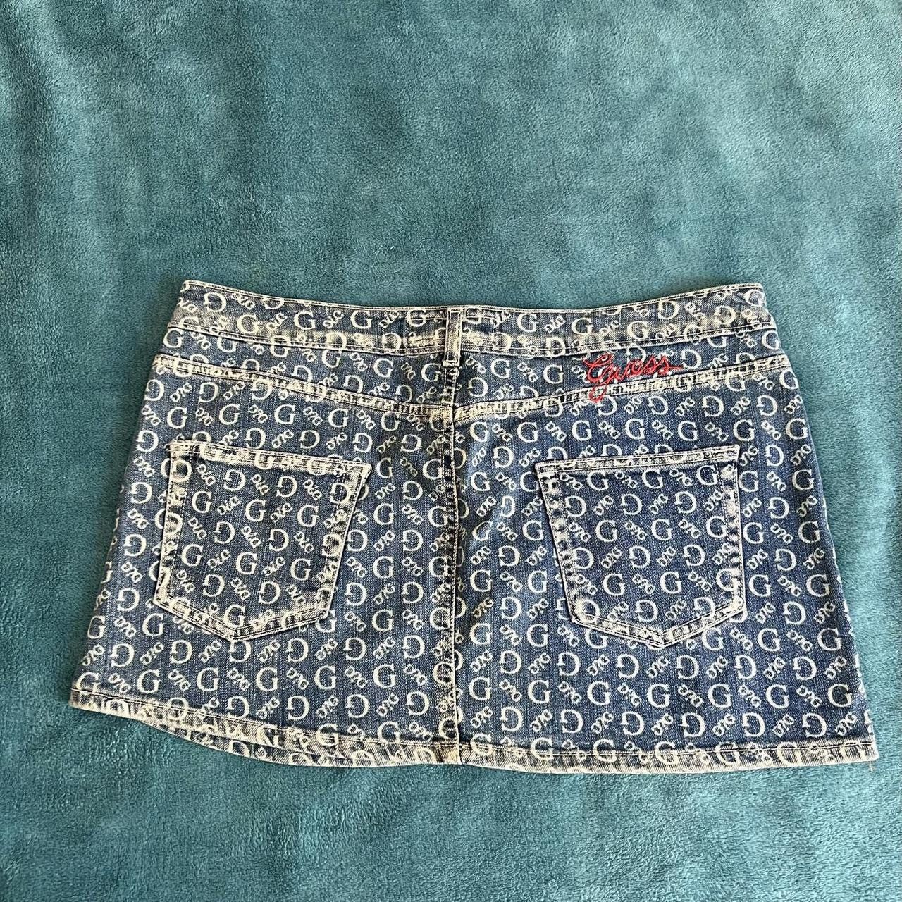 Guess GUESS Y2K Monogram Denim Mini Skirt – Iconic Vintage 2000s Size 30" / US 8 / IT 44 - 8 Thumbnail