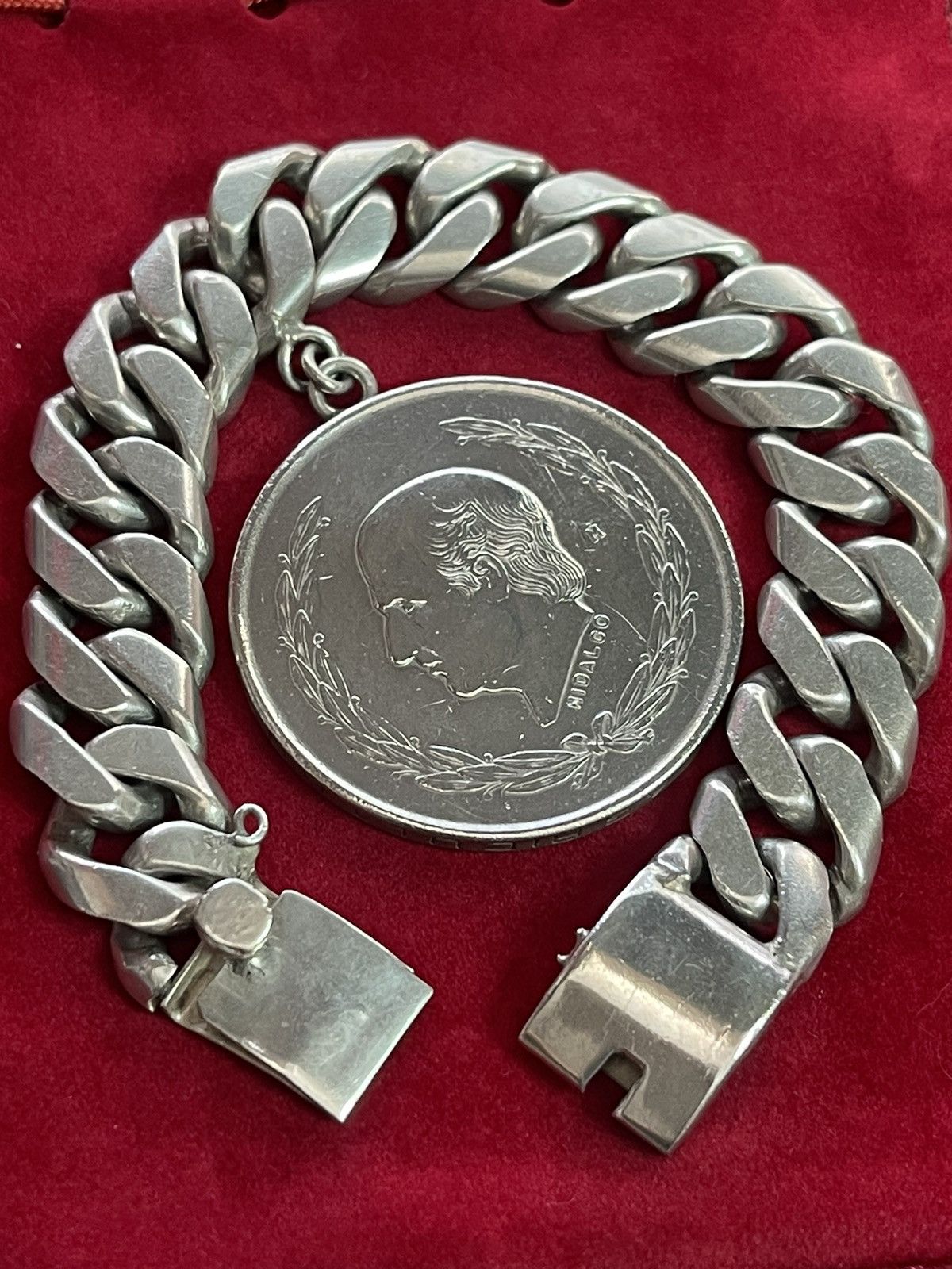 Vintage Mexican silver bracelet for him Size ONE SIZE - 1 Thumbnail