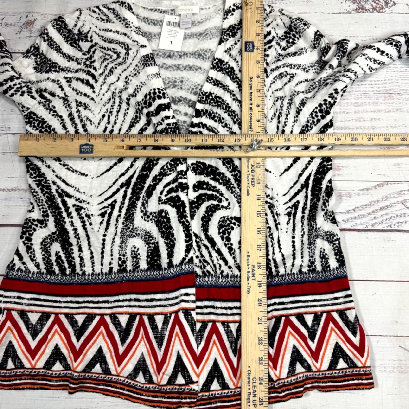 Vintage Chico's Cardigan Zebra Hannah Linen Blend Black White M Women Cardigan New Size M / US 6-8 / IT 42-44 - 2 Thumbnail
