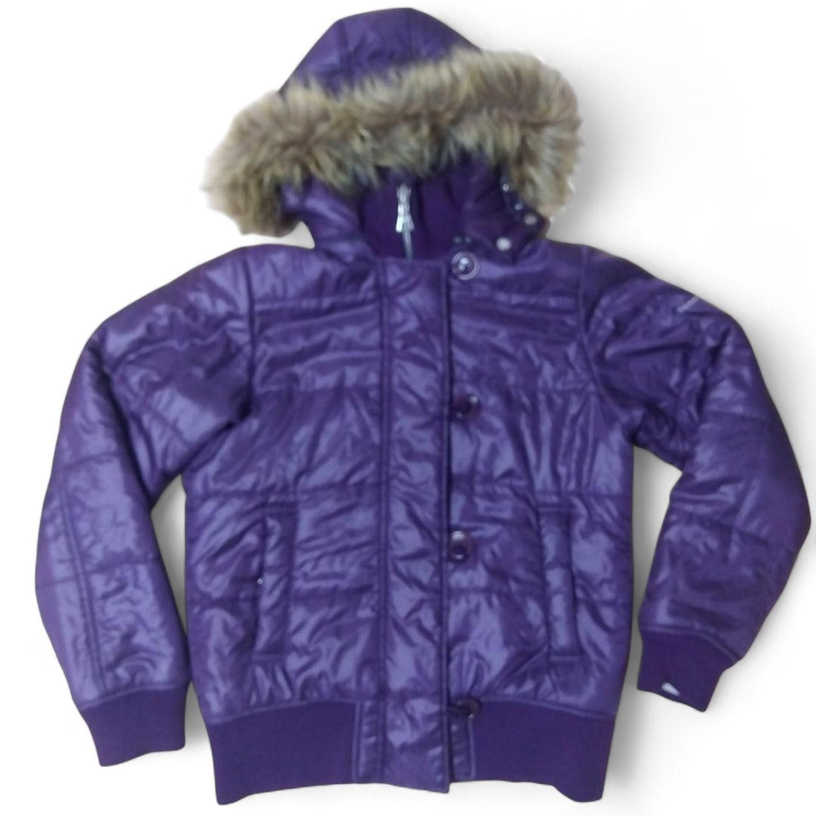 Tommy Hilfiger Tommy Hilfiger - Purple Puffer Jacket with Faux Fur Hood Size M / US 6-8 / IT 42-44 - 2 Thumbnail