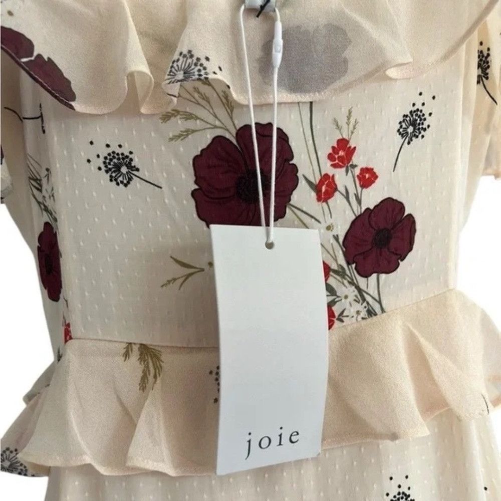 Joie JOIE NWT Joie Cassiel Floral 100% Silk Ruffle Maxi Dress in Size L / US 10 / IT 46 - 3 Thumbnail