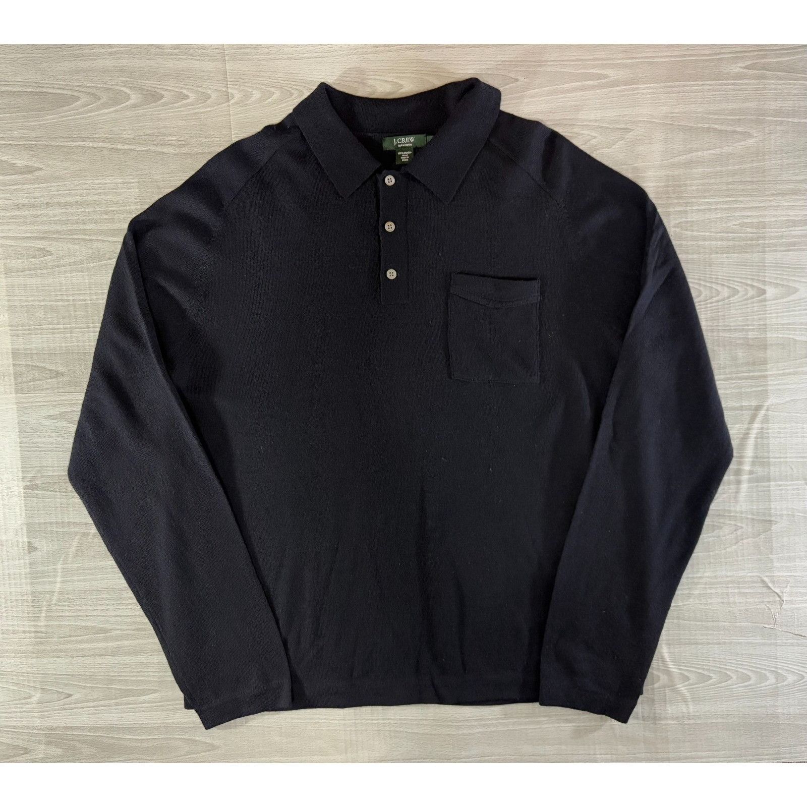 J.Crew J.Crew Merino Wool henley pocket Sweater Polo size L color n Size US L / EU 52-54 / 3 - 1 Thumbnail