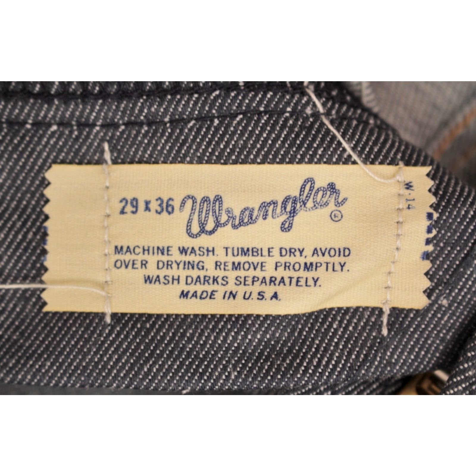 Wrangler VINTAGE Wrangler 70s NOS 1970s Irregular Flare Jeans 28x36 Blue 70s Bellbottoms Mens Jeans Size US 28 / EU 44 - 5 Thumbnail