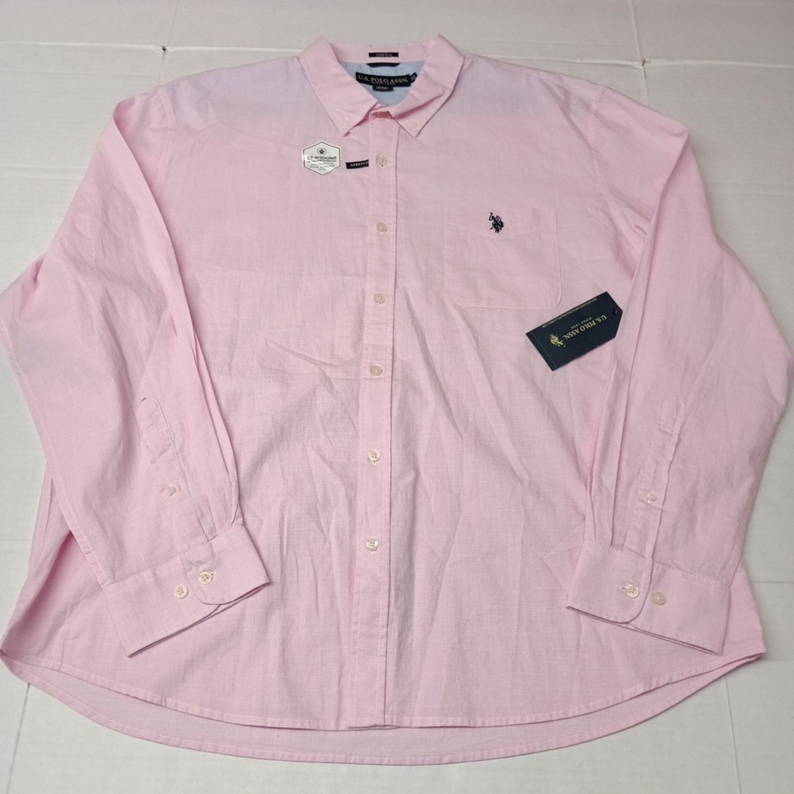 U.S. Polo Assn. U.S. Polo Assn. Button Woven Shirt Men's 3XL Pink Checkered Size US XXL / EU 58 / 5 - 1 Thumbnail