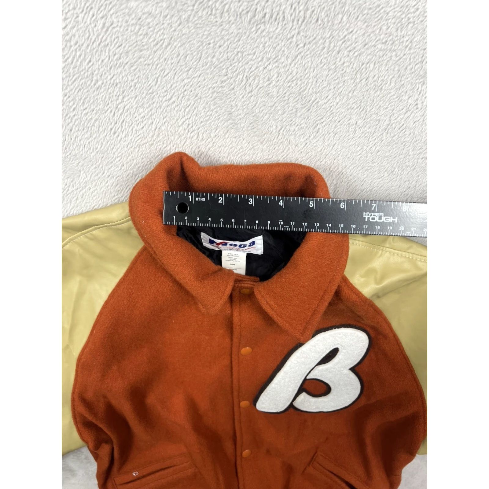 Vintage VINTAGE Howe Athletic Apparel Varsity Jacket Orange L Mens Wool Satin Mid-Length Size US L / EU 52-54 / 3 - 5 Thumbnail