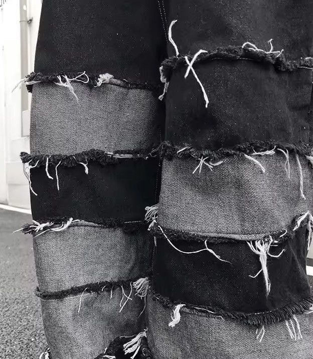 Japanese Brand Tassel Darkwear Jeans Vintage Trendy Patchwork Size US 31 - 8 Thumbnail