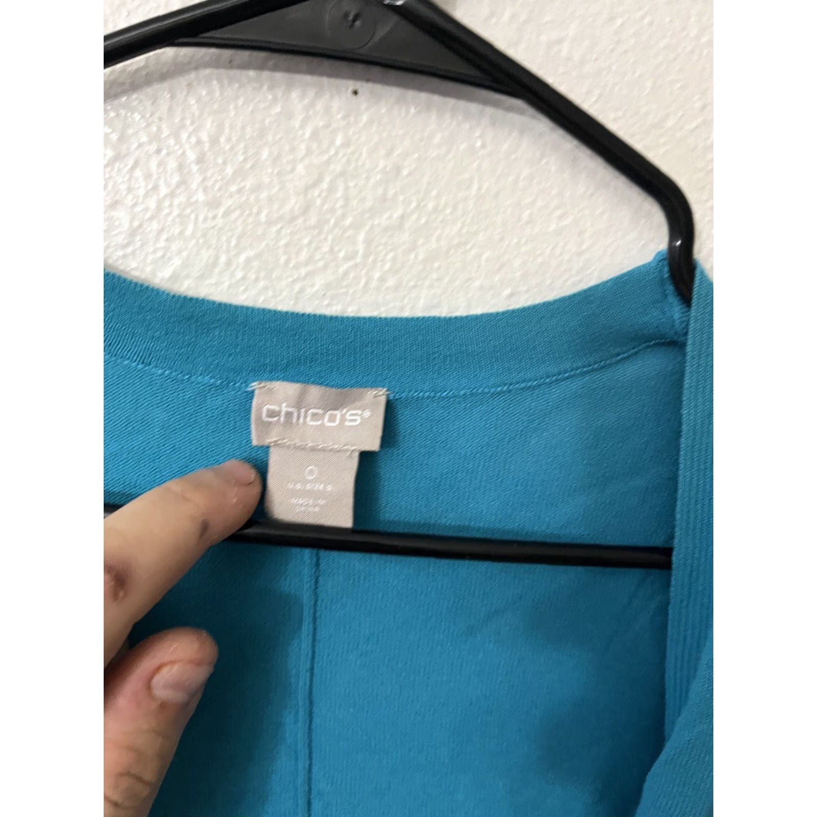 Vintage Chicos Cardigan Womens 0 Blue Short Sleeve Open Front Shrug Size XS / US 0-2 / IT 36-38 - 3 Thumbnail