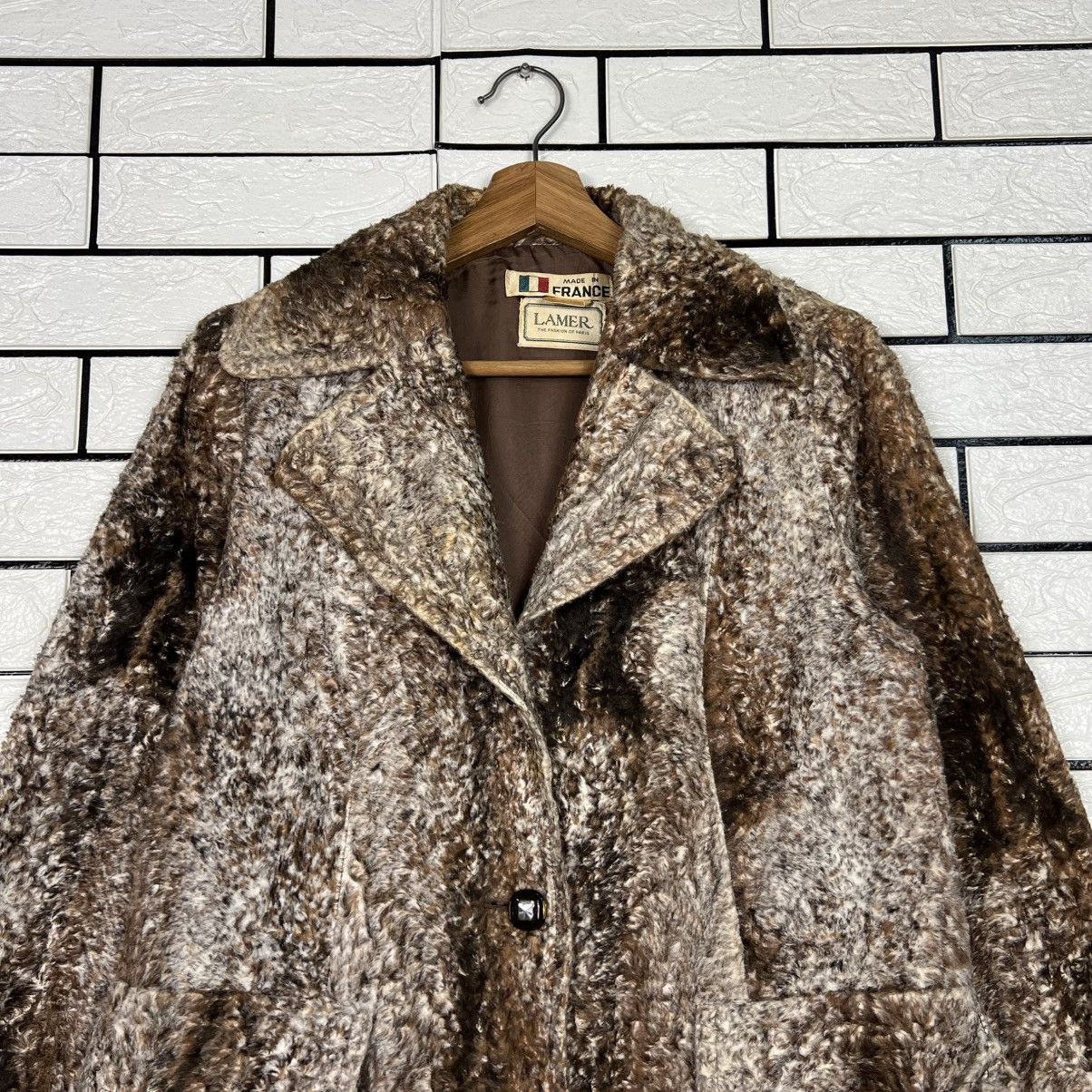 Vintage 80's LAMER Faux Fur Rayon Long Coat #4132-C188 Size M / US 6-8 / IT 42-44 - 2 Thumbnail