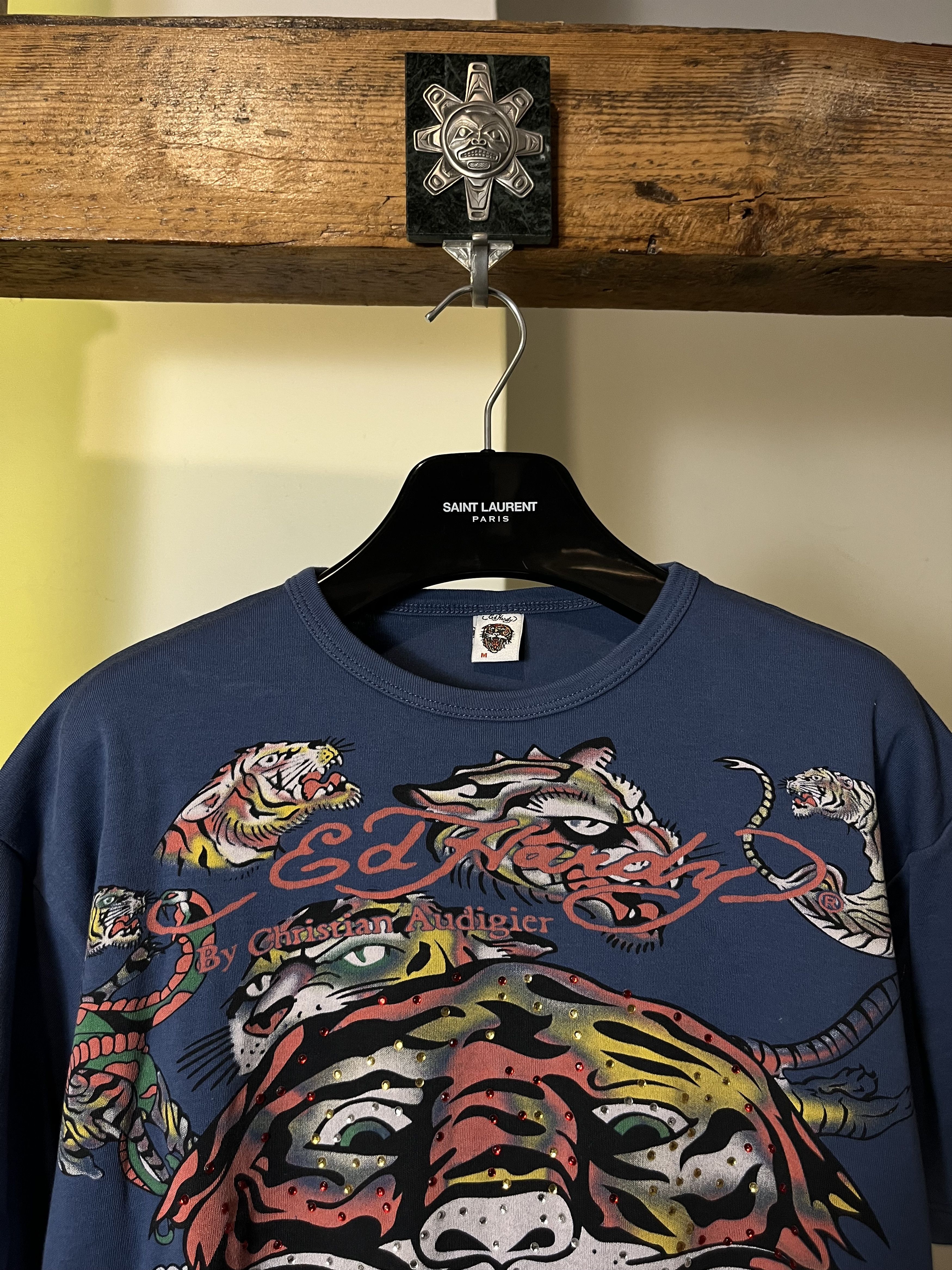 Christian Audigier × Ed Hardy × Vintage Ed hardy by Christian Audigier Skull Tiger Tattoo Guns Tee Size US M / EU 48-50 / 2 - 3 Thumbnail