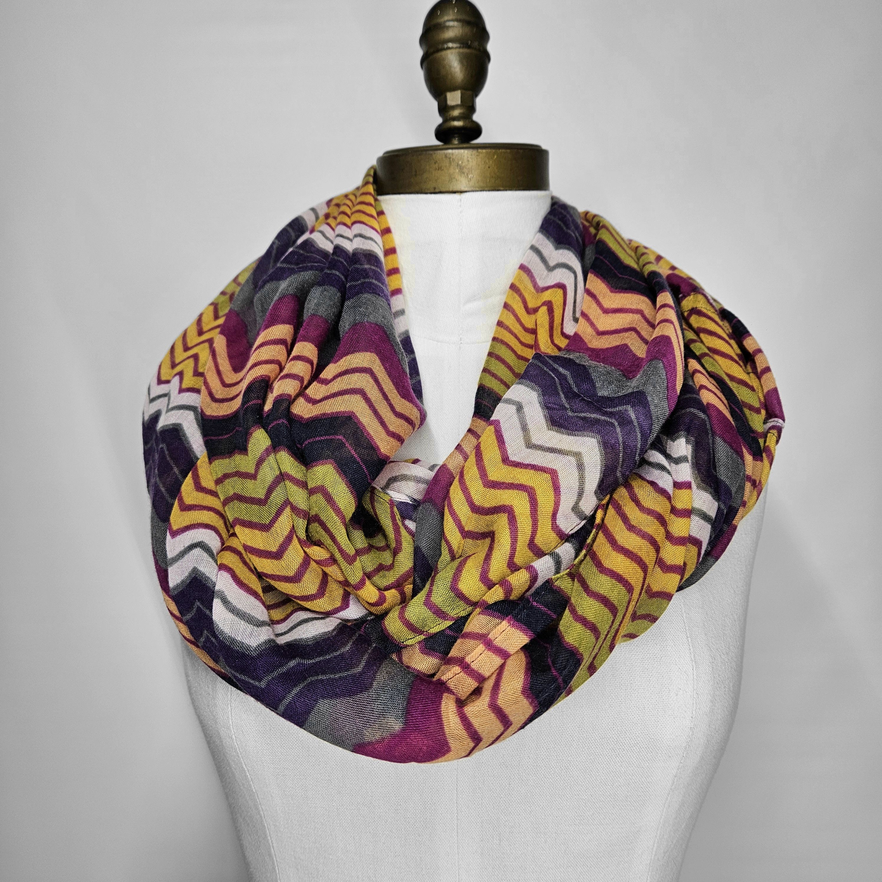 Other Natasha 74x36" Infinity Scarf Sarong Zig Zag Rainbow Jewel Size ONE SIZE - 2 Thumbnail