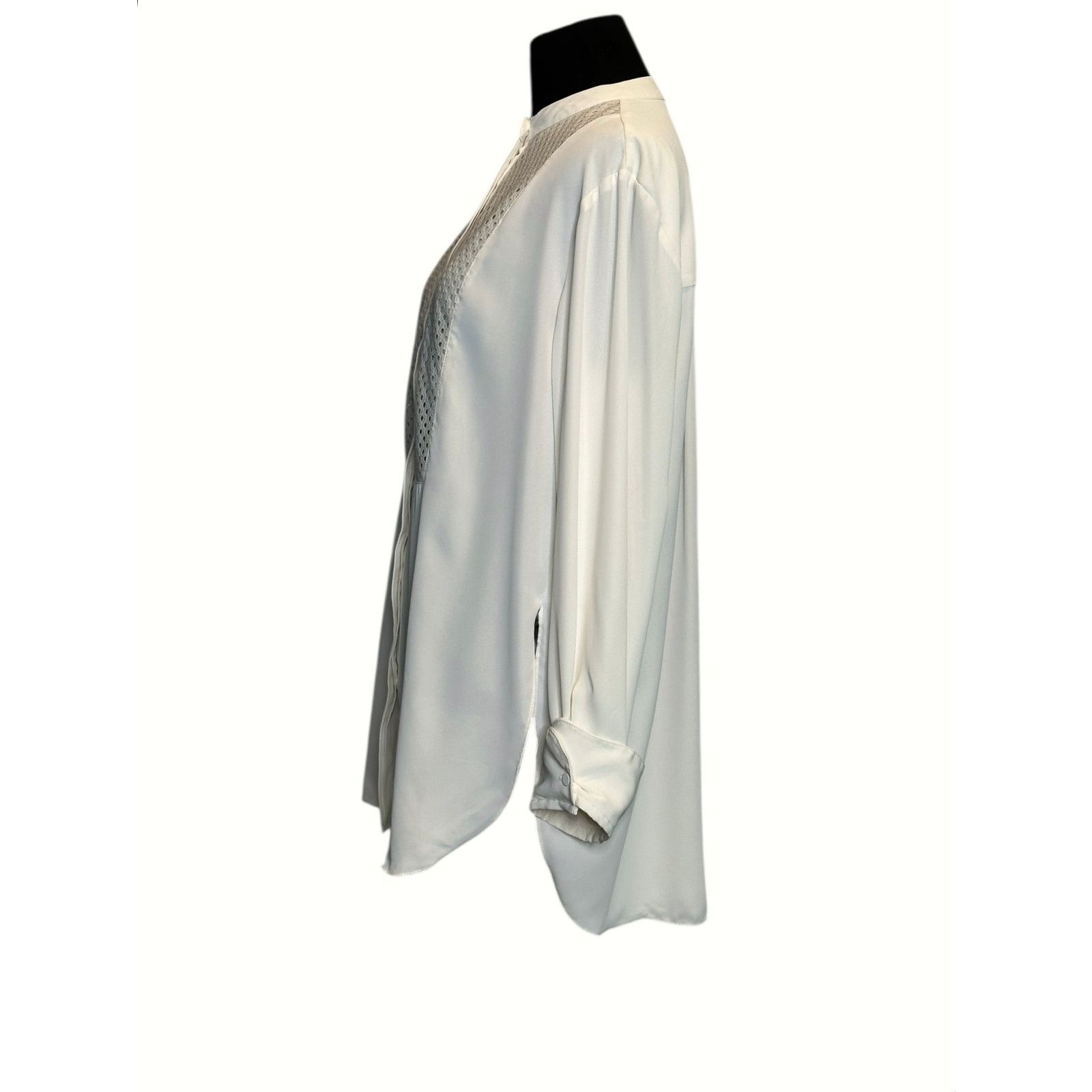 H&M H&M white long sleeves hidden button tunic blouse size Small Size S / US 4 / IT 40 - 7 Thumbnail