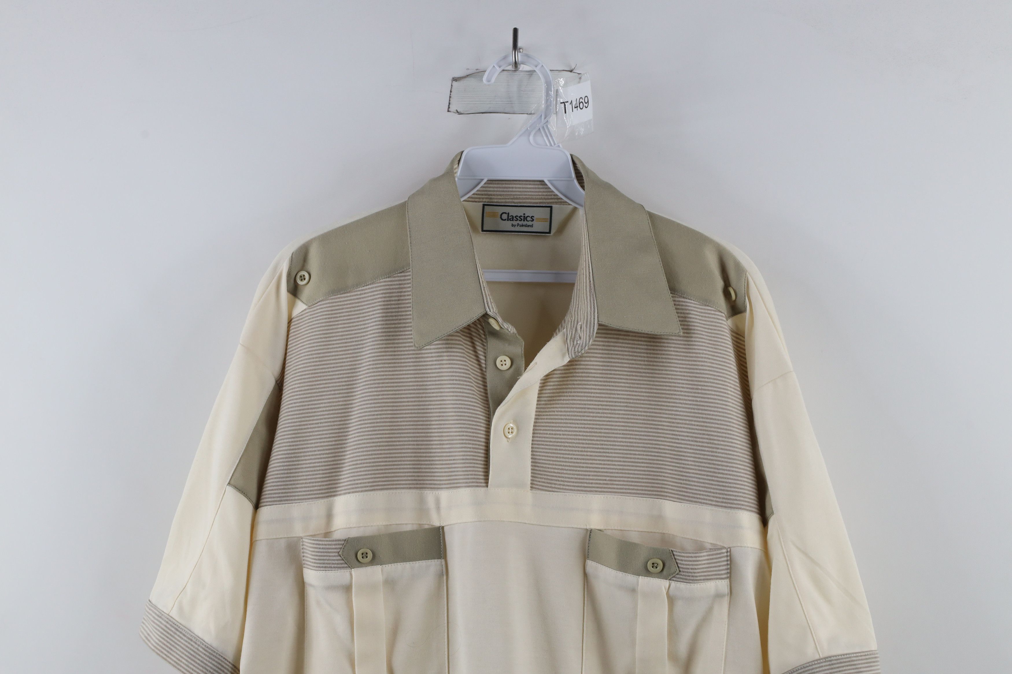 Vintage Vintage 90s Streetwear Collared Pullover Polo Shirt Cream Size US L / EU 52-54 / 3 - 2 Thumbnail