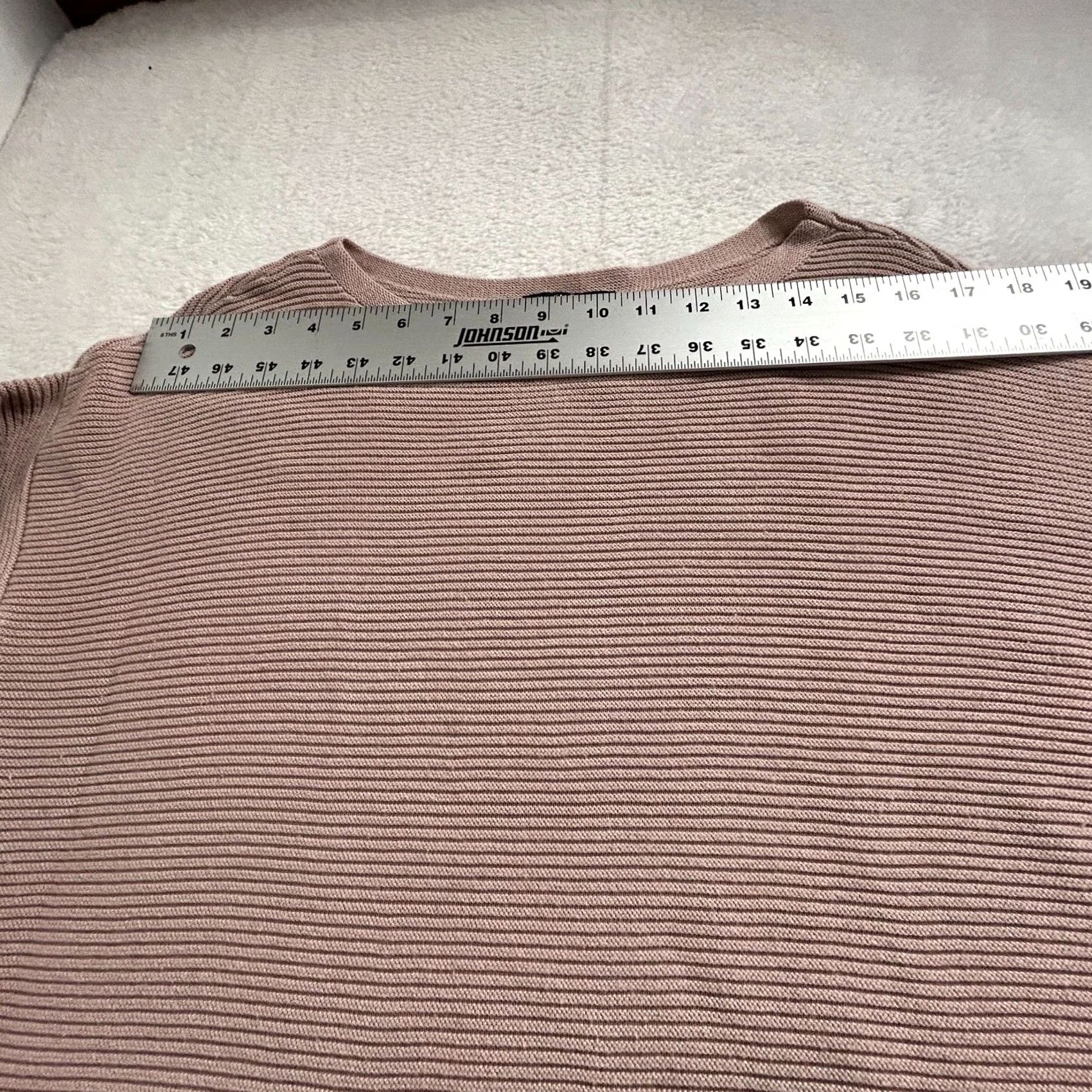 Eileen Fisher VINTAGE Eileen Fisher Sweater Shirt Womens Pullover Pink Small Silk Cashmere Ribbed Boat Neck Tunic Knit Long Sleeve Slips Solid 1990s? Size S / US 4 / IT 40 - 6 Thumbnail