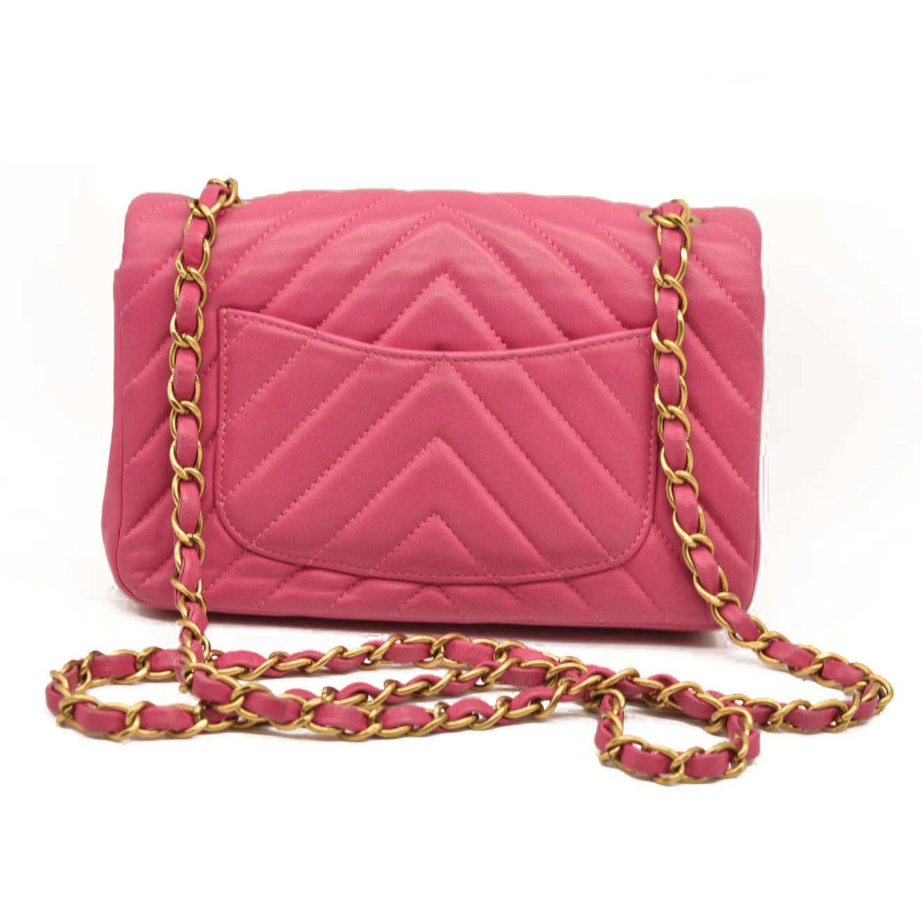 Chanel Chanel Lambskin Chevron Quilted Mini Rectangular Flap Dark Size ONE SIZE - 3 Thumbnail