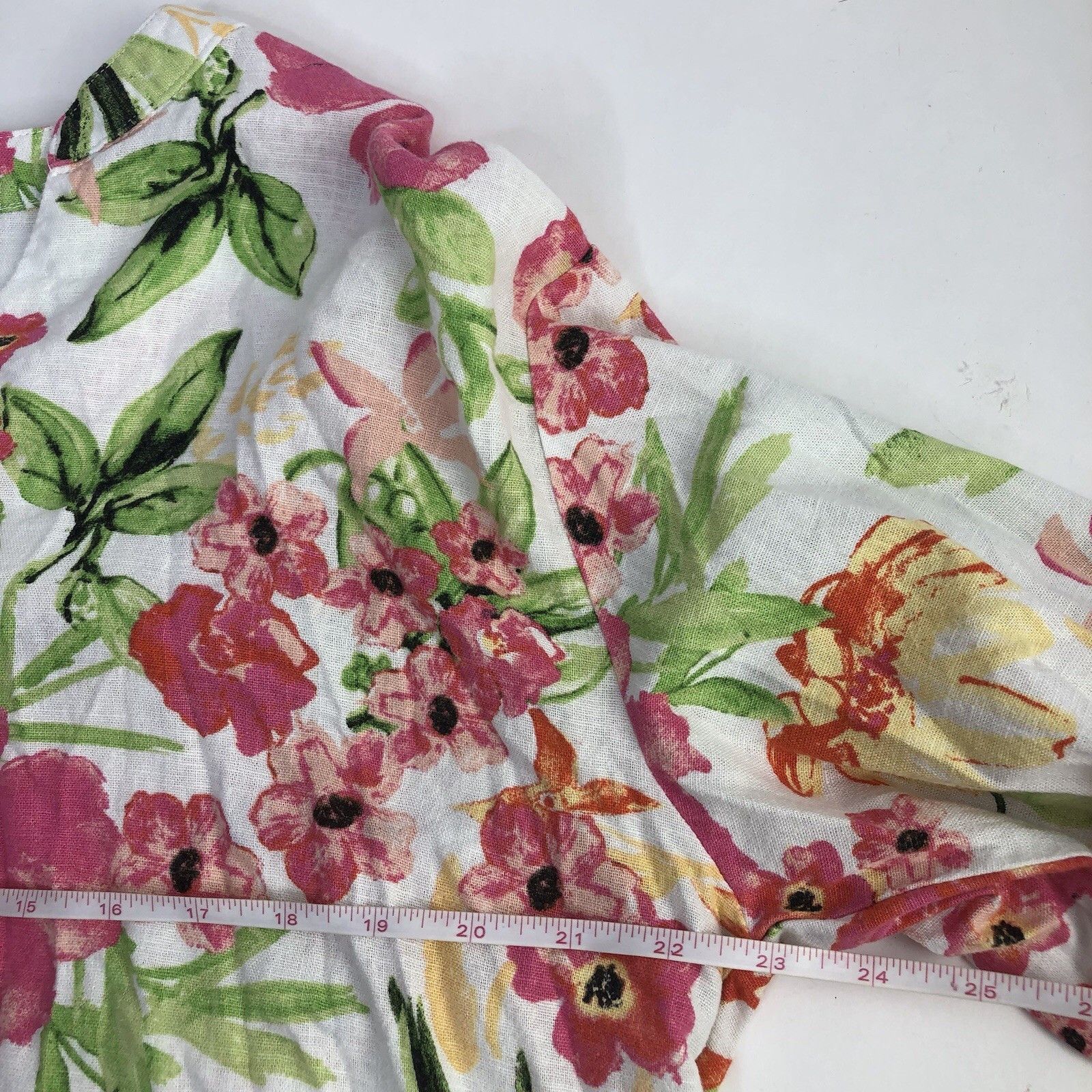 Other F&F Women Linen Blend Top Blouse Sz 10 Pink Orange Floral Size L / US 10 / IT 46 - 7 Thumbnail