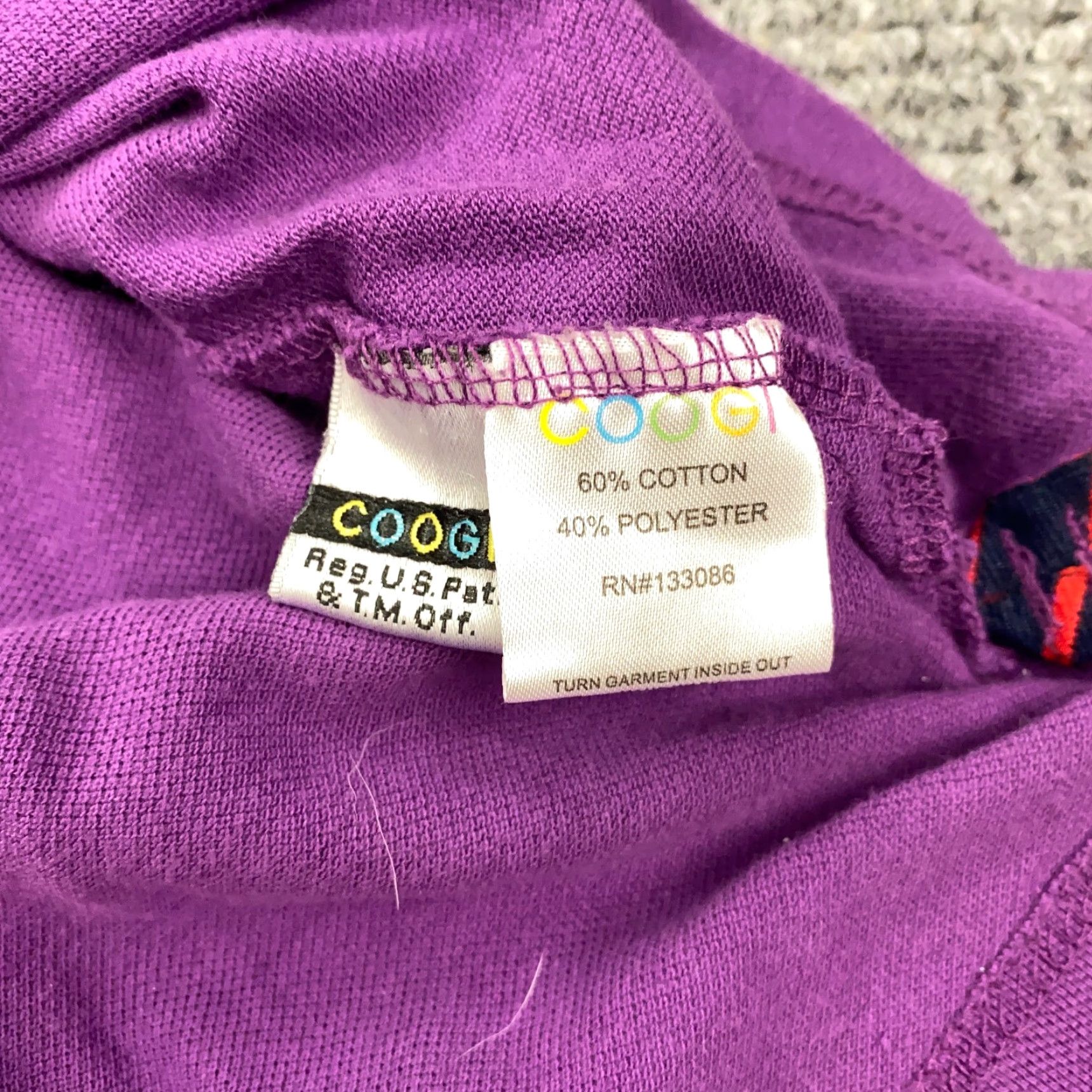 Coogi COOGI Womens Polo Shirt Size 1X Purple Cap Sleeve Retro 90s Short Sleeve Button Collared Jersey Cotton Polyester Vintage: No flaws noted Size XL / US 12-14 / IT 48-50 - 7 Thumbnail