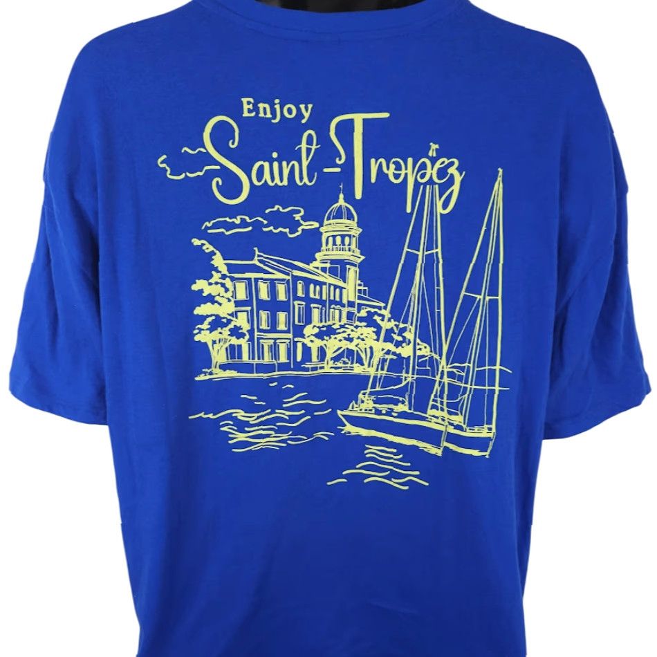 Vintage VINTAGE Saint Tropez Shirt Womens Size Small Blue OVERSIZED Fit French Riviera France Size S / US 4 / IT 40 - 4 Thumbnail