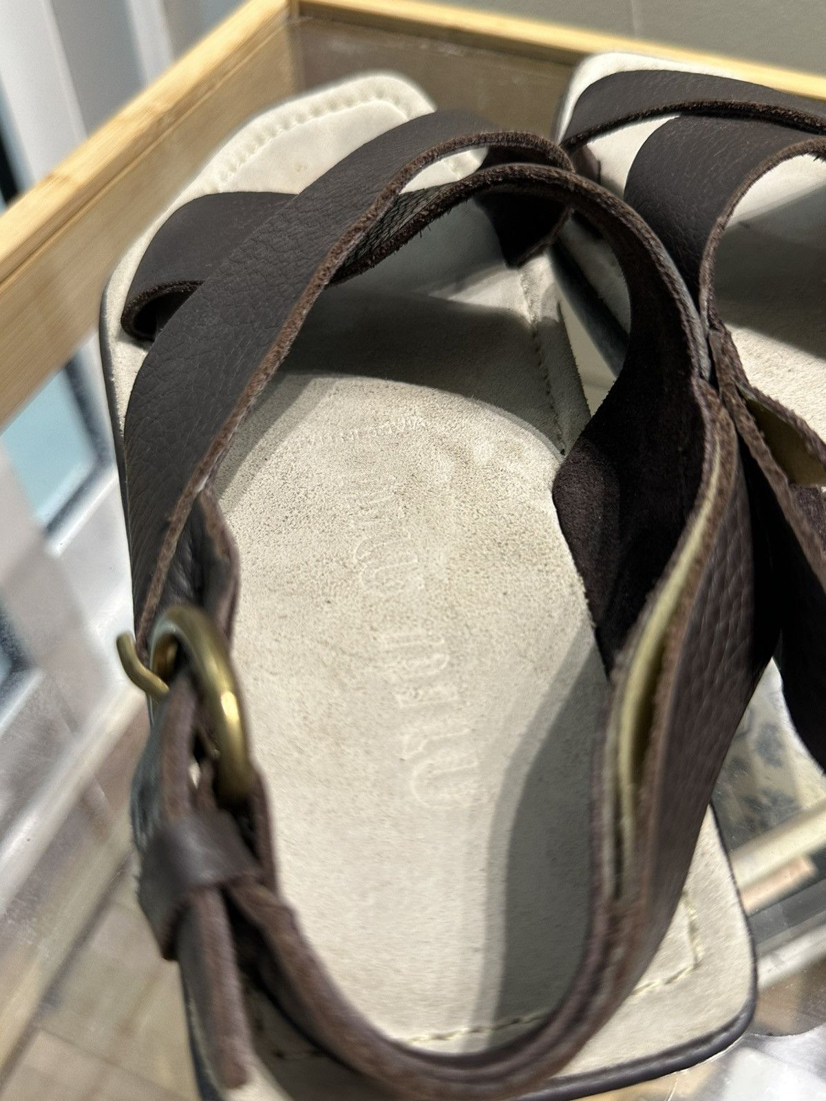Miu Miu × Prada Miu Miu Brown Leather Vintage Size 36.5 Made in Italy Sandal Size US 6.5 / IT 36.5 - 5 Thumbnail