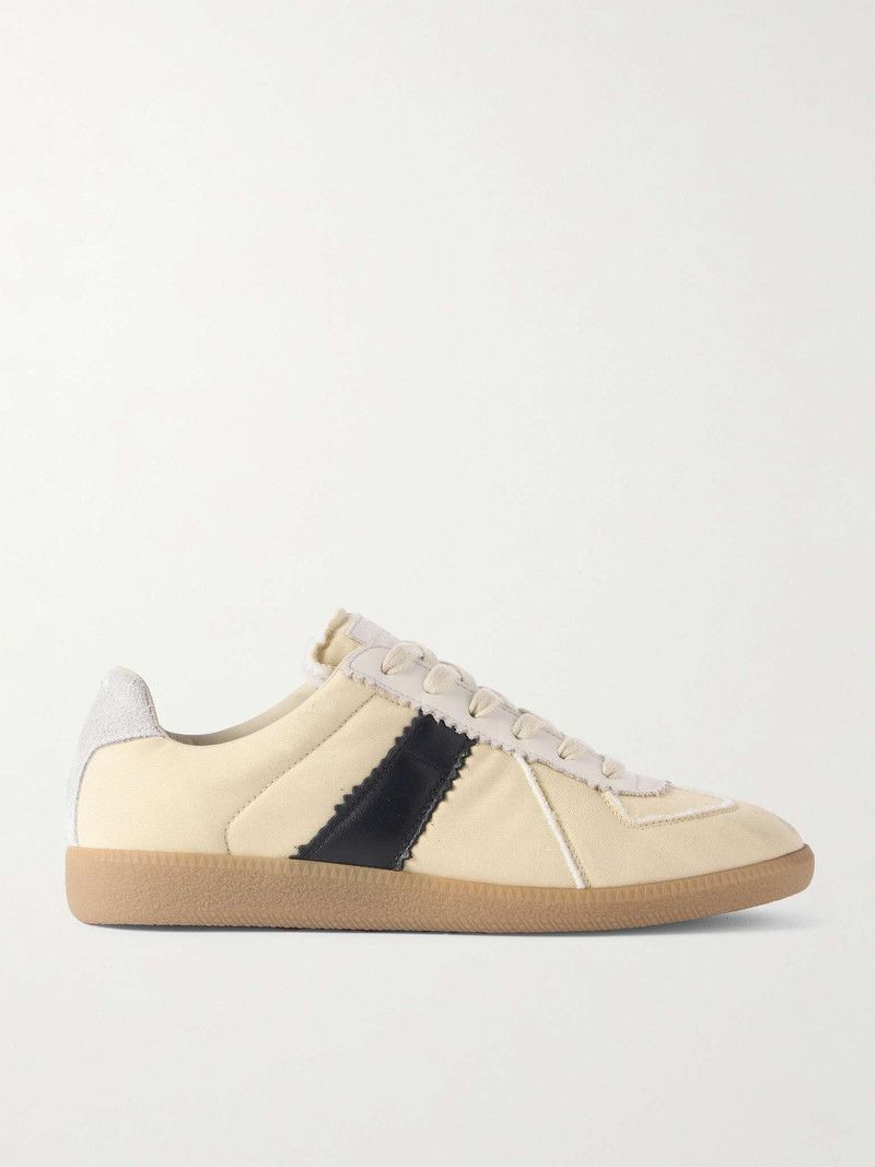 Maison Margiela o1bcso1str0526 Replica Leather Suede-Trimmed Twill Sneakers Size US 8.5 / EU 41-42 - 1 Thumbnail