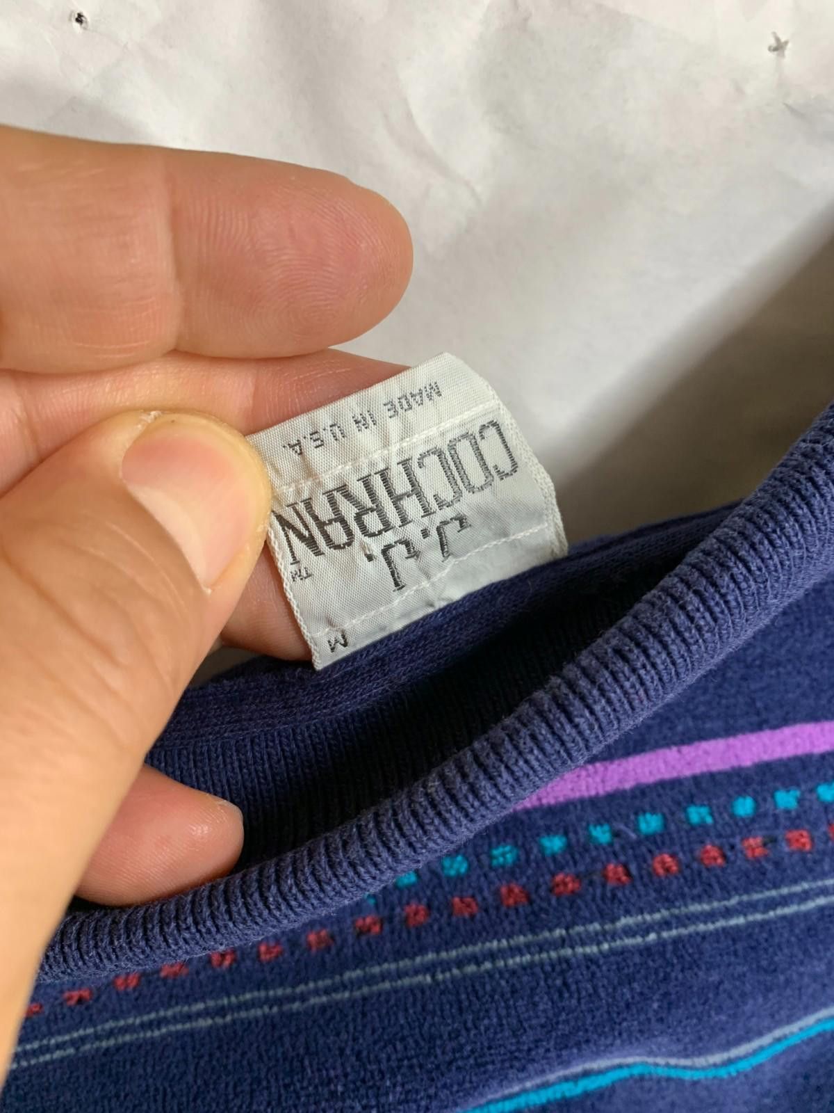 Designer VINTAGE 80/90s JJ Cochran Mens MED LS Polos Waist Band (114) Size US M / EU 48-50 / 2 - 6 Thumbnail