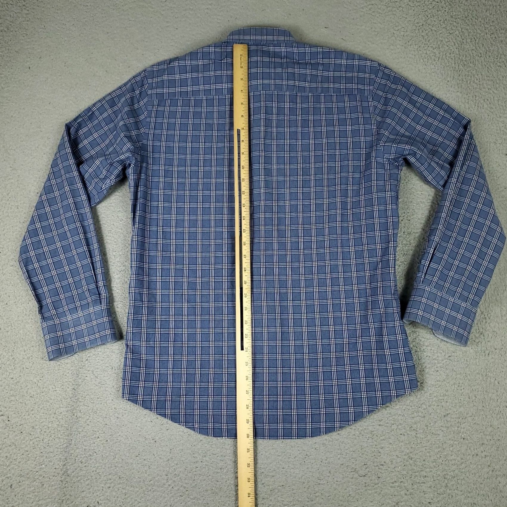 BUGATCHI Bugatchi Mens Shirt Blue Plaid Button-Up Long Sleeve Size US M / EU 48-50 / 2 - 4 Thumbnail