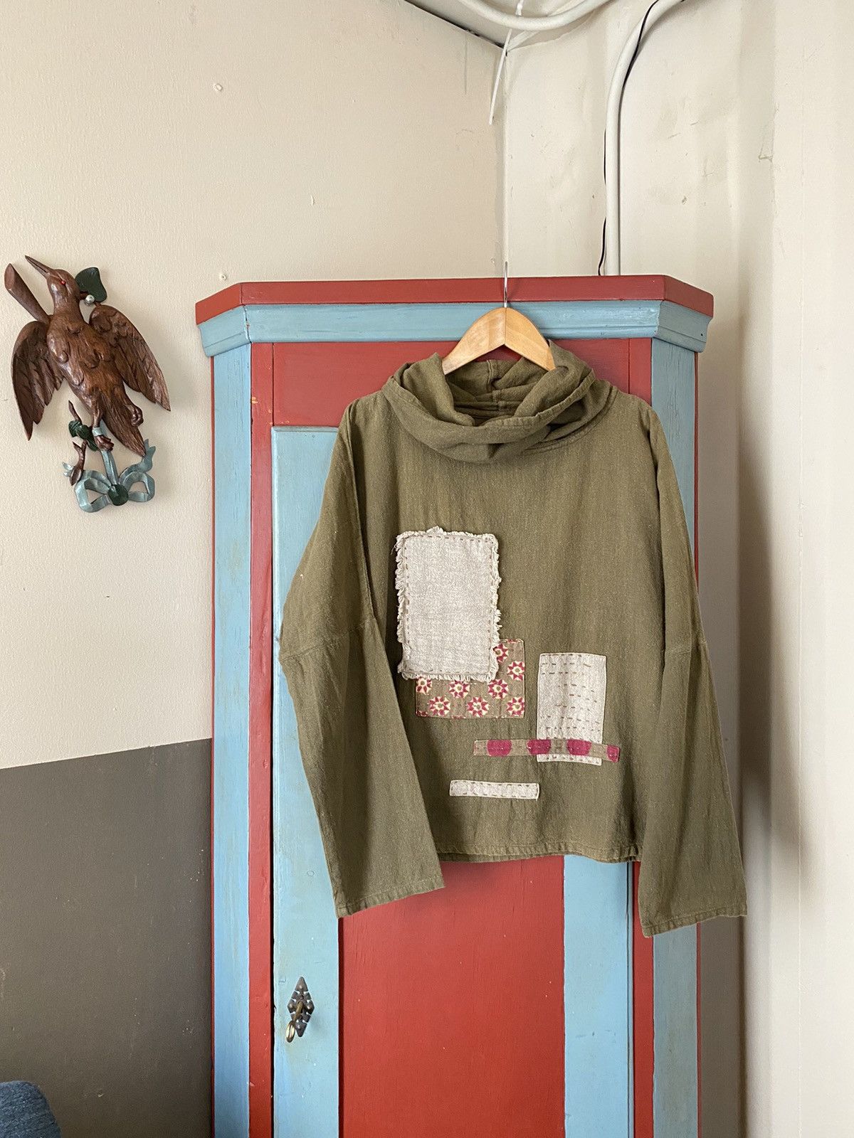 Japanese Brand OIL TYCOON Floral Olive Cotton Shirt with Patchwork Size M / US 6-8 / IT 42-44 - 3 Thumbnail