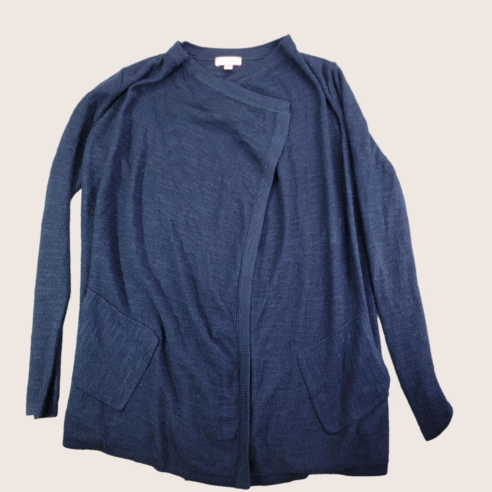 Lilly Pulitzer Lilly Pulitzer Cardigan Womens Medium Blue Open Front Pockets Knit Sweater Size M / US 6-8 / IT 42-44 - 1 Thumbnail