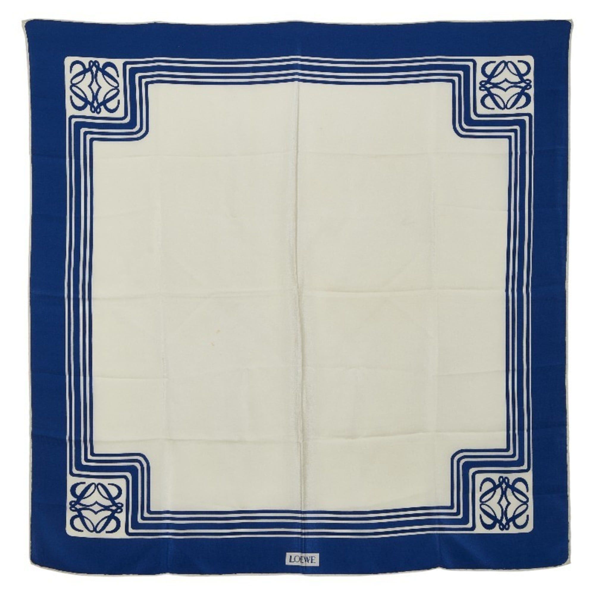 Loewe LOEWE Anagram Scarf/Muffler in Ivory Blue Silk for Women Size ONE SIZE - 1 Thumbnail