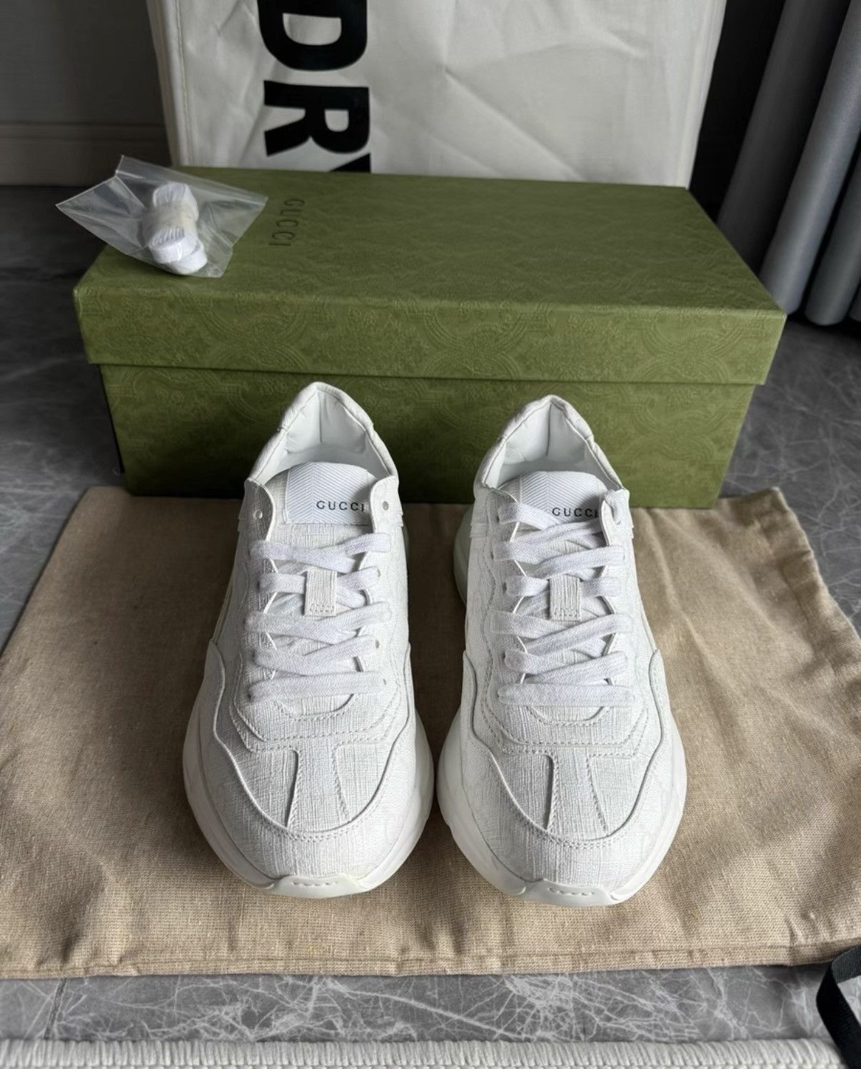 Gucci Gucci Rhyton dad sneakers, white with GG monogram K6 Size US 5.5 / IT 35.5 - 2 Thumbnail